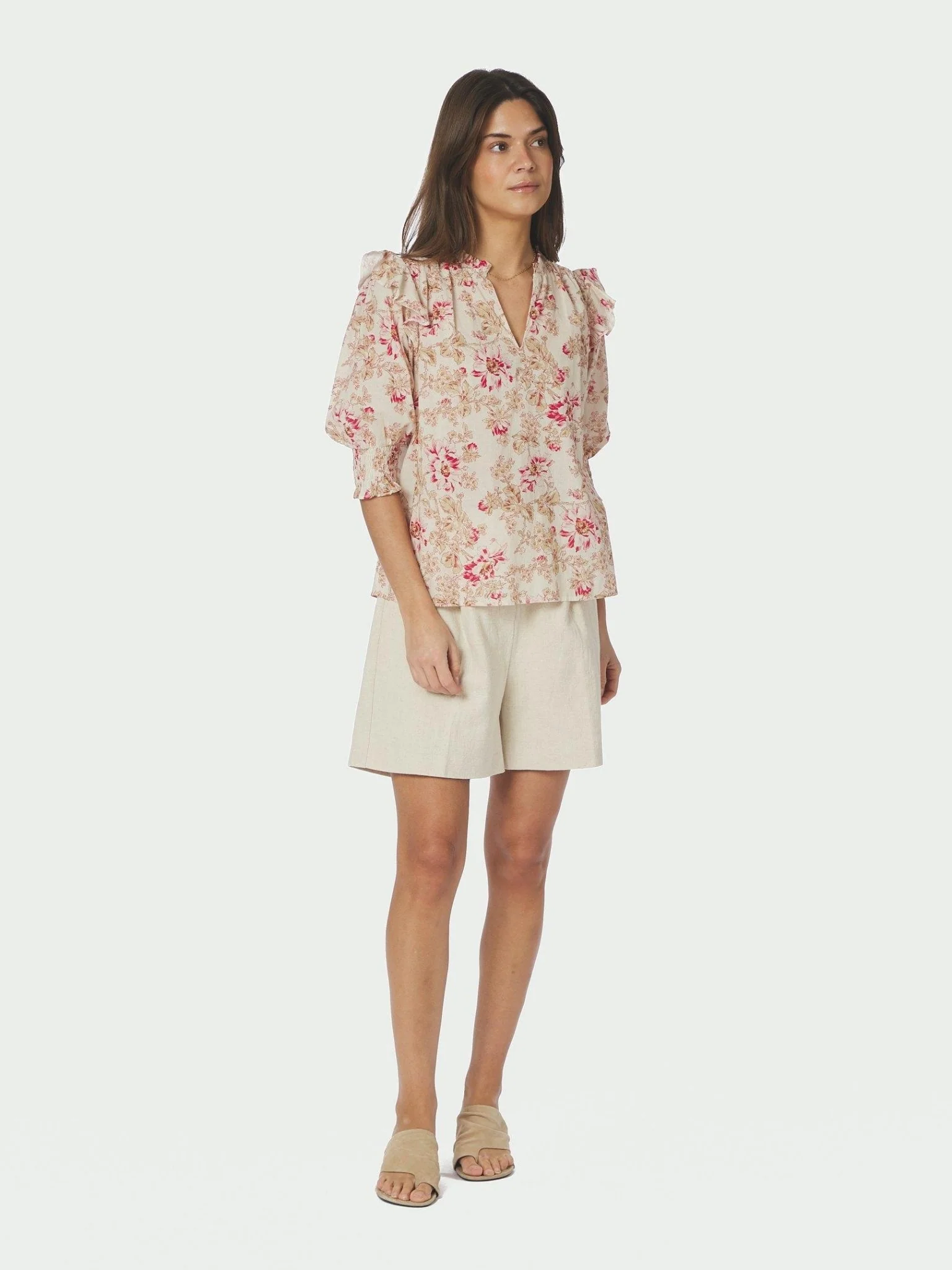 Davina Flower Rose Blouse Rose - Image 8