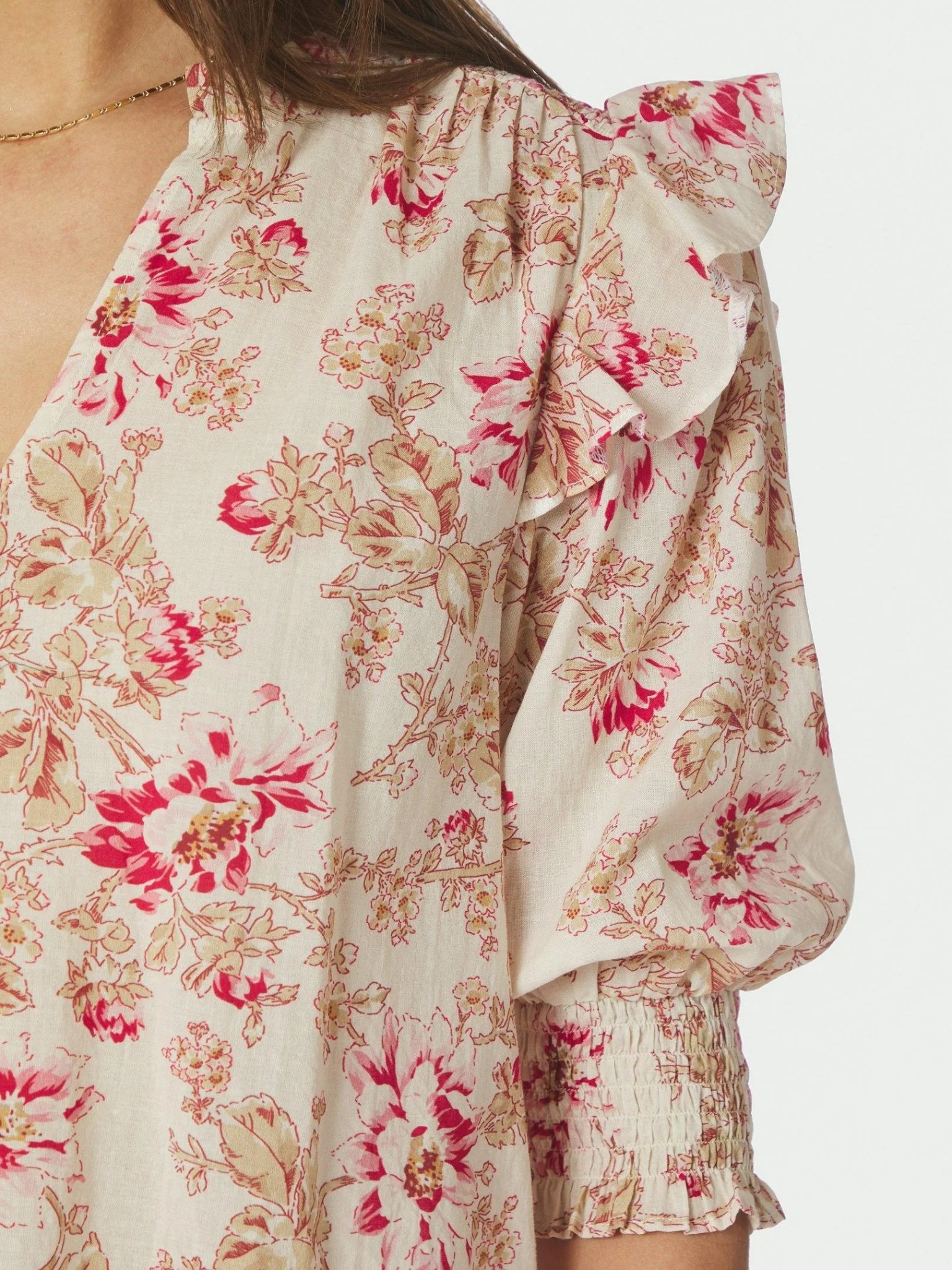Davina Flower Rose Blouse Rose - Image 9