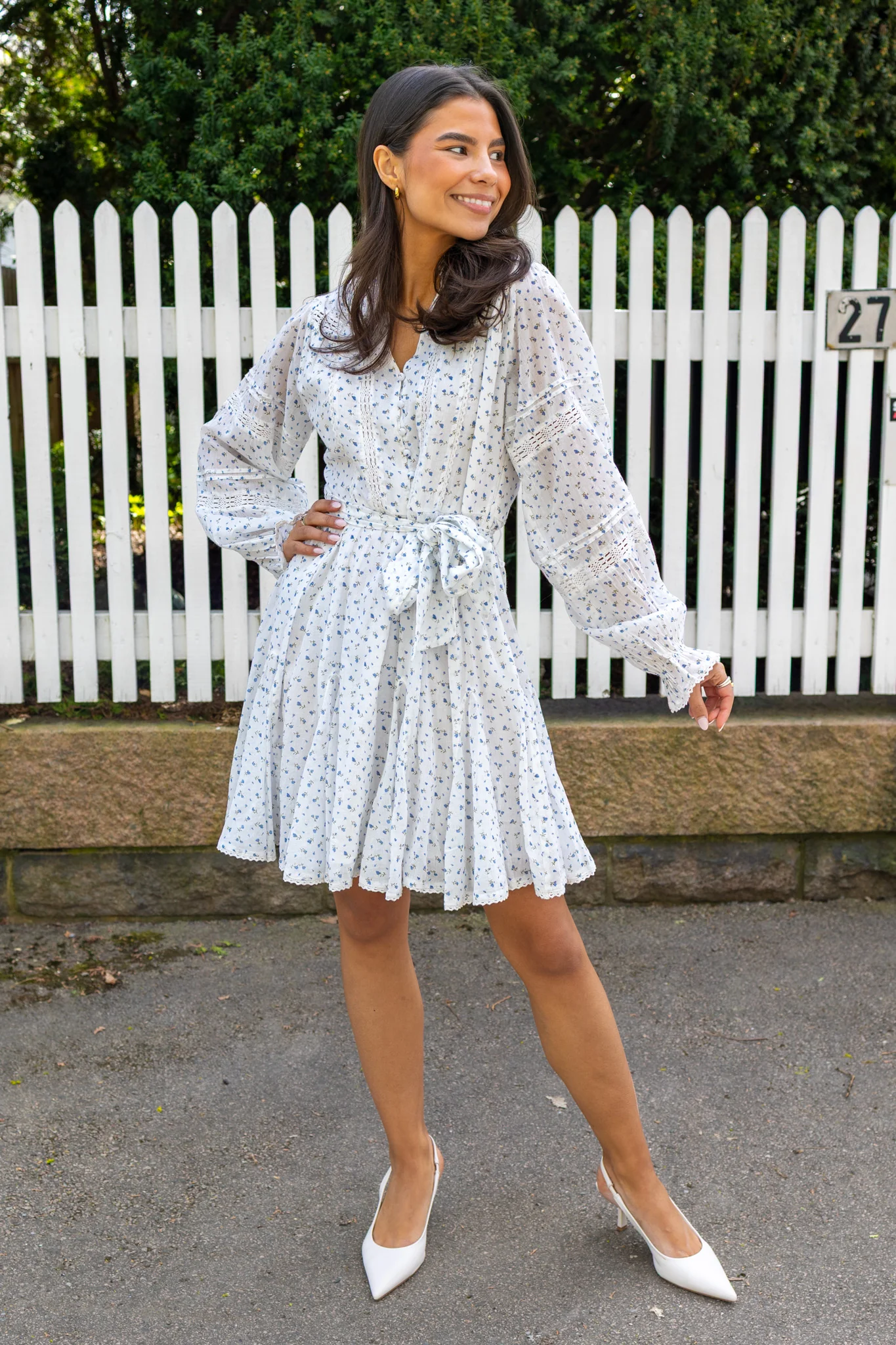 Birgitte Print Flower Dress Off White - Image 3