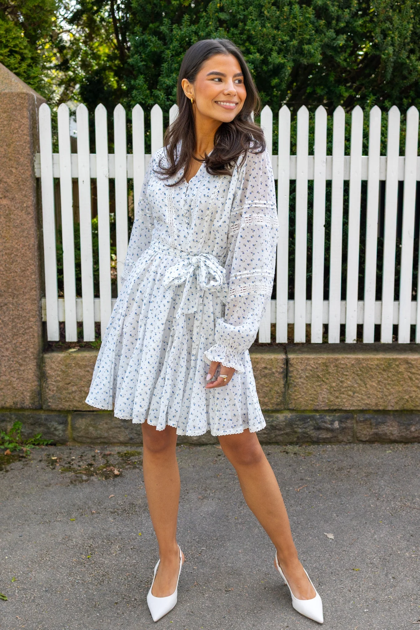 Birgitte Print Flower Dress Off White - Image 5