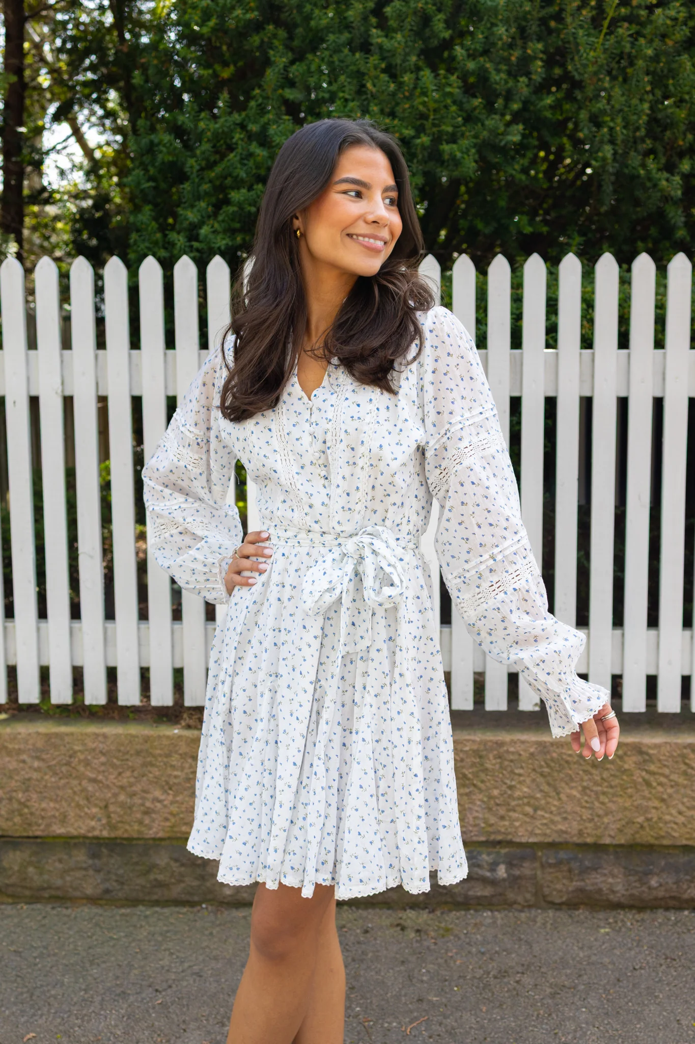 Birgitte Print Flower Dress Off White - Image 7