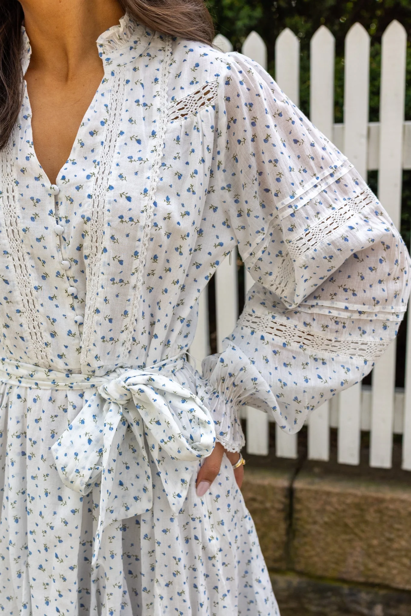 Birgitte Print Flower Dress Off White - Image 8