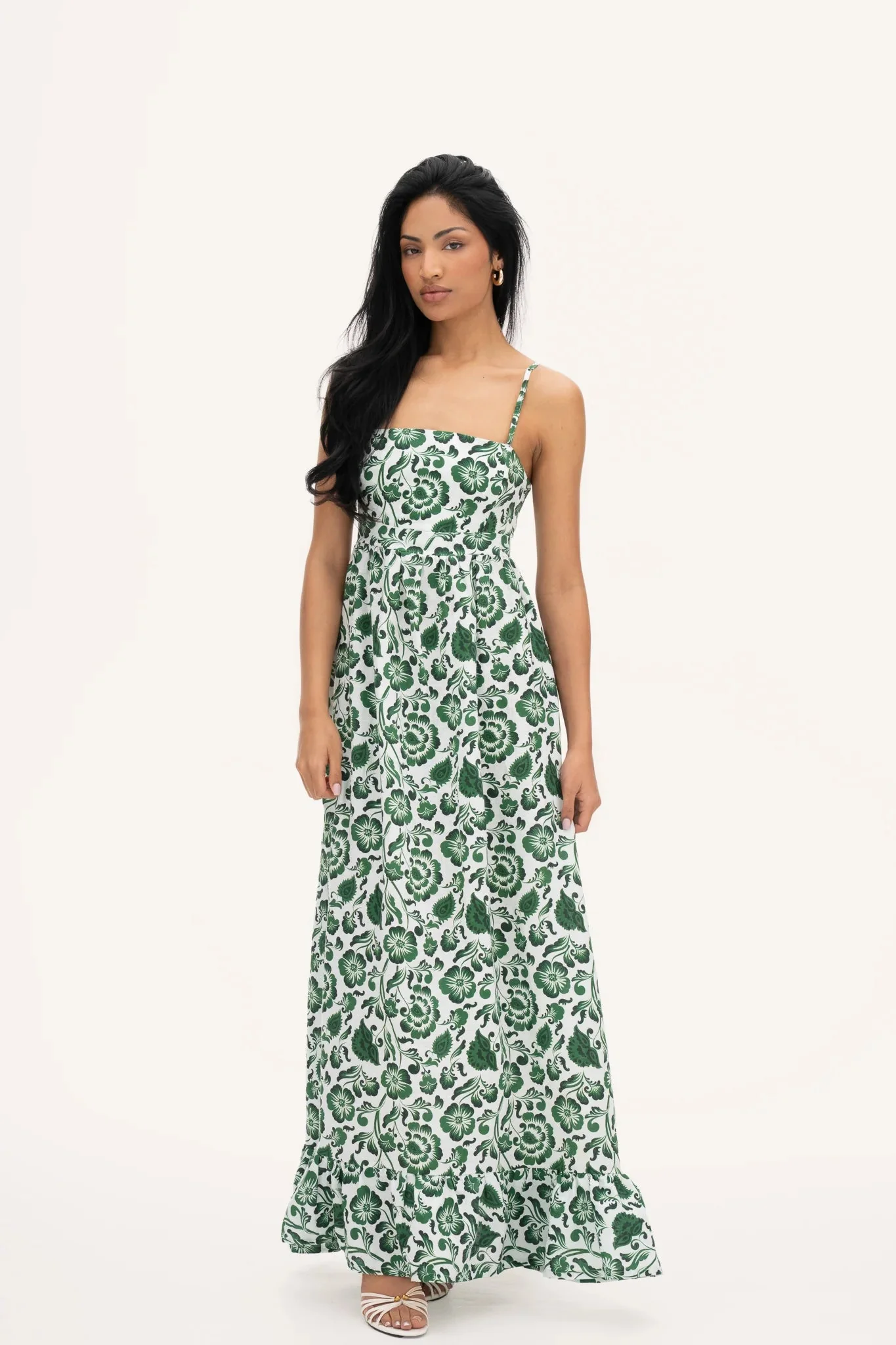 Antoniette Maxi Dress green print - Image 2
