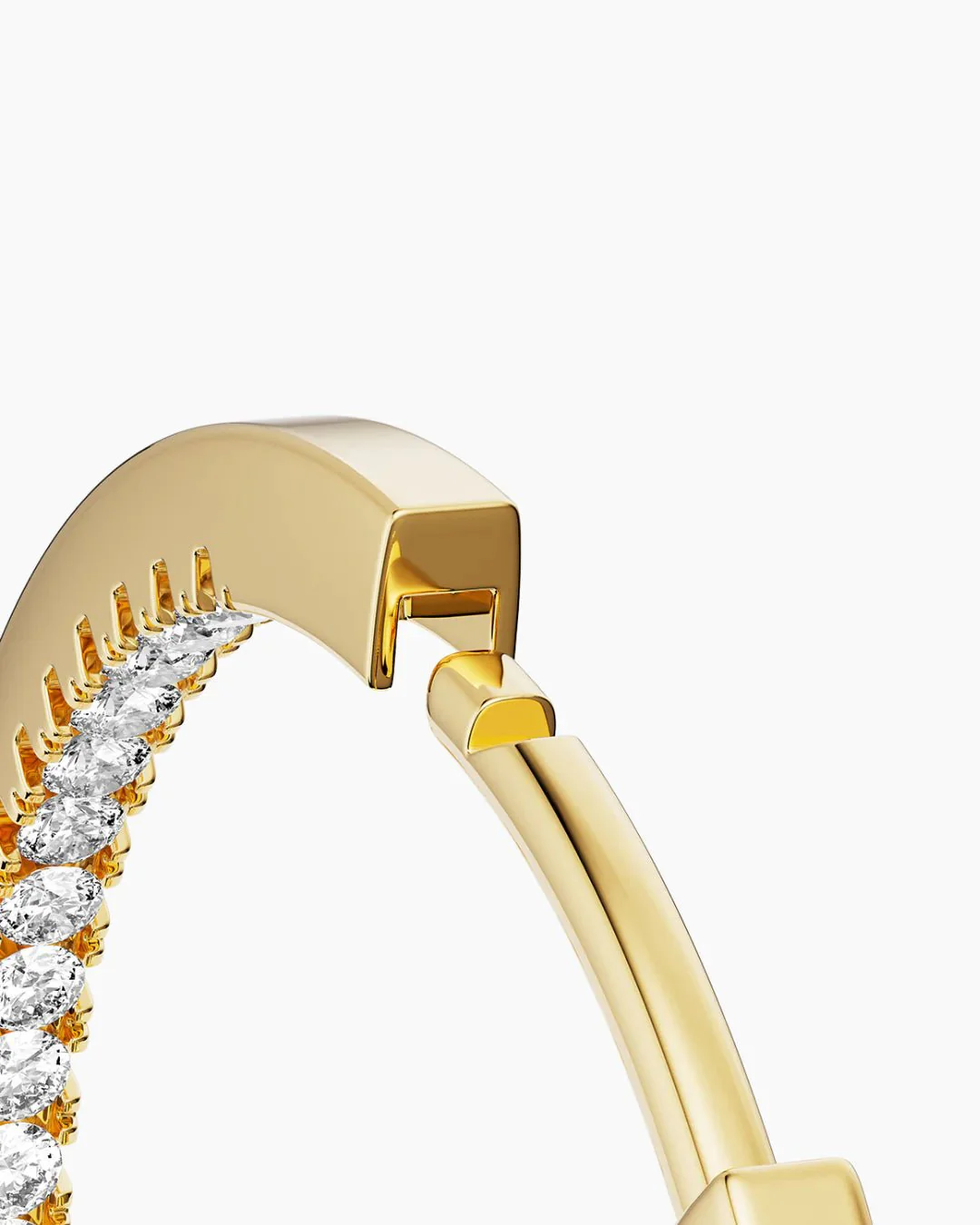 Stone Huggies Hoops 9 Mm Gold - Image 3