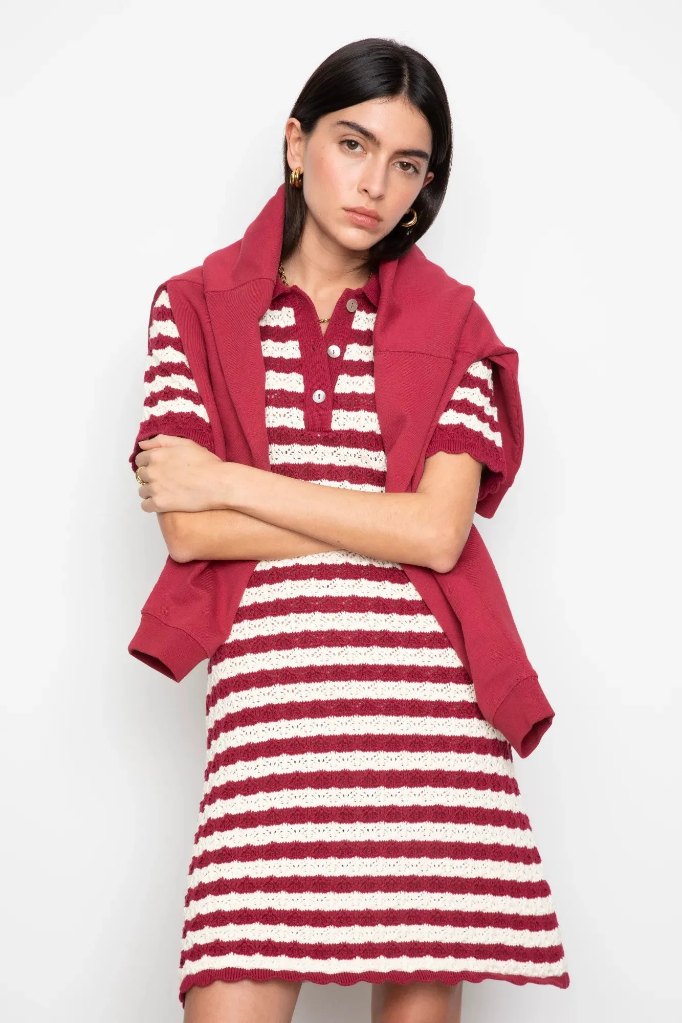 Emery Dress Berry Stripe - Image 4