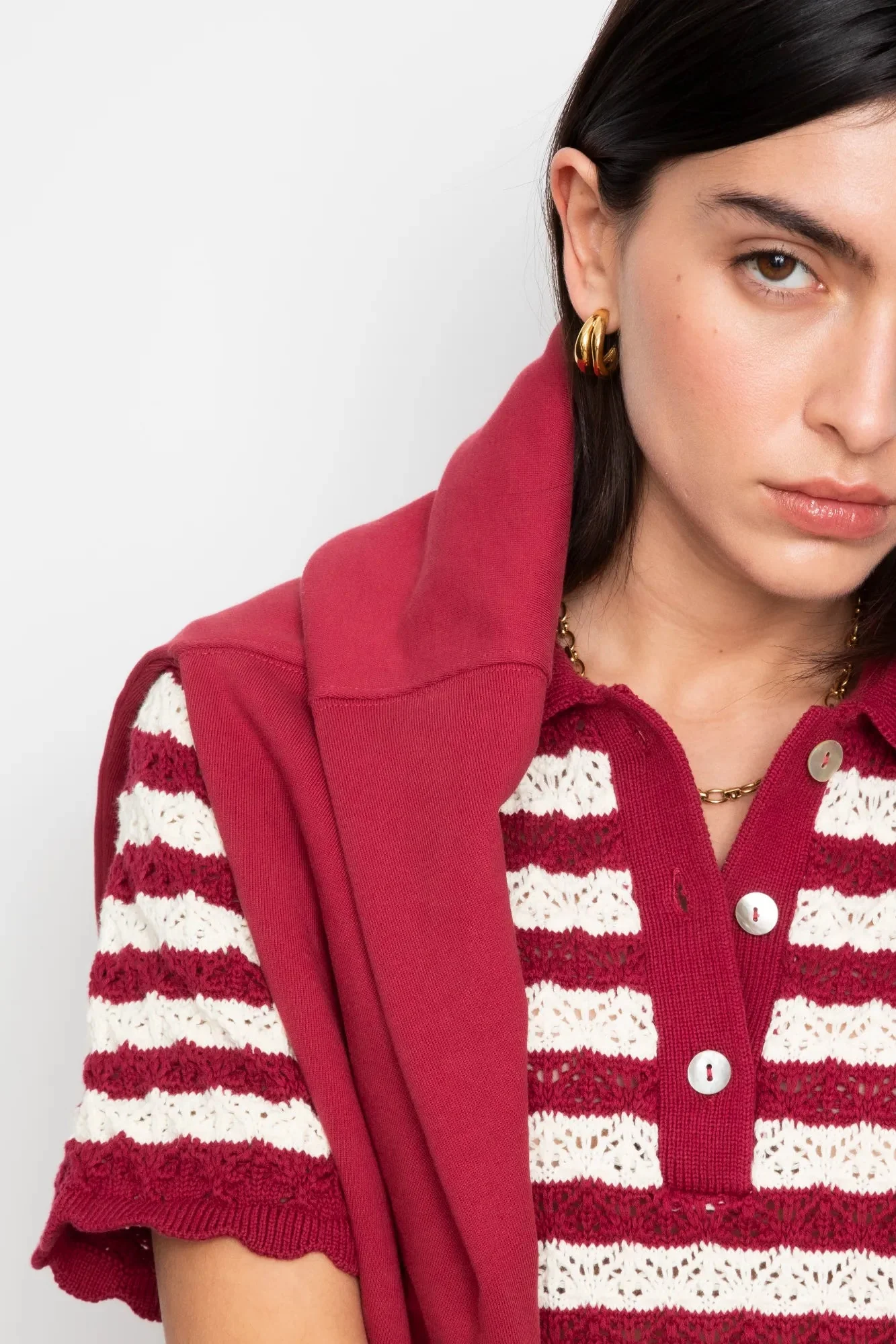 Emery Dress Berry Stripe - Image 7