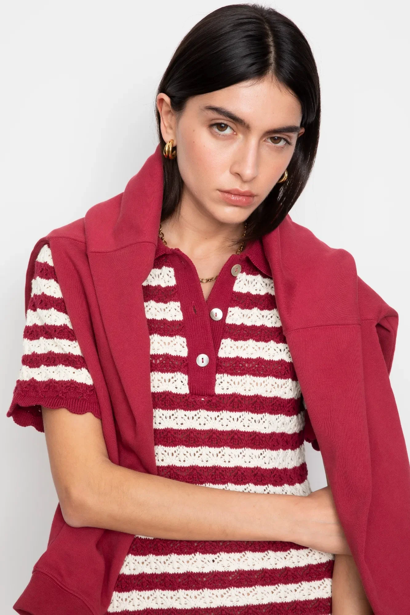 Emery Dress Berry Stripe - Image 8