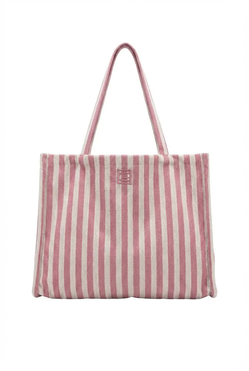 Ivy Tote Bag Light Pink Stripe