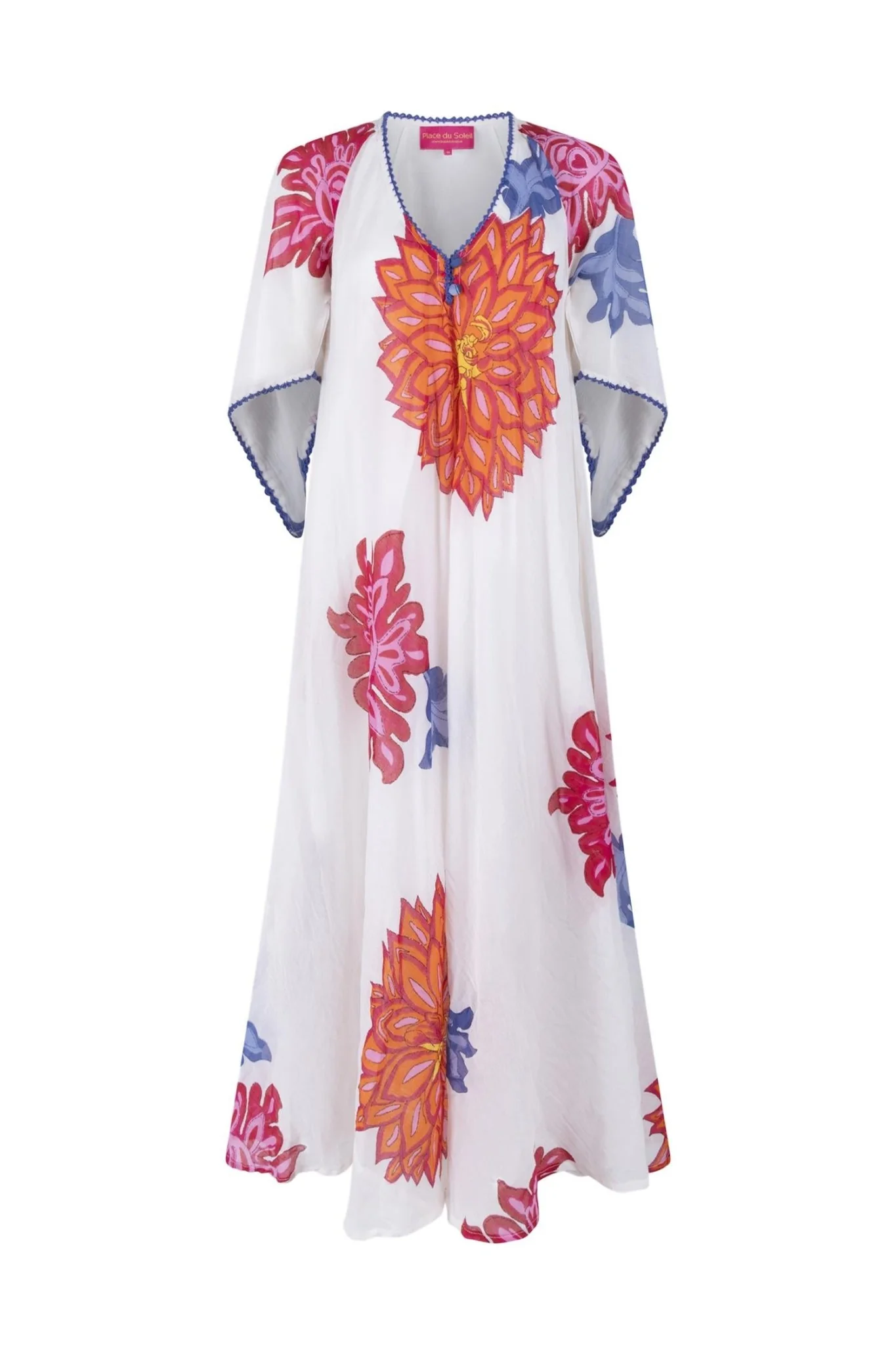 Long Dress White Big Flowers