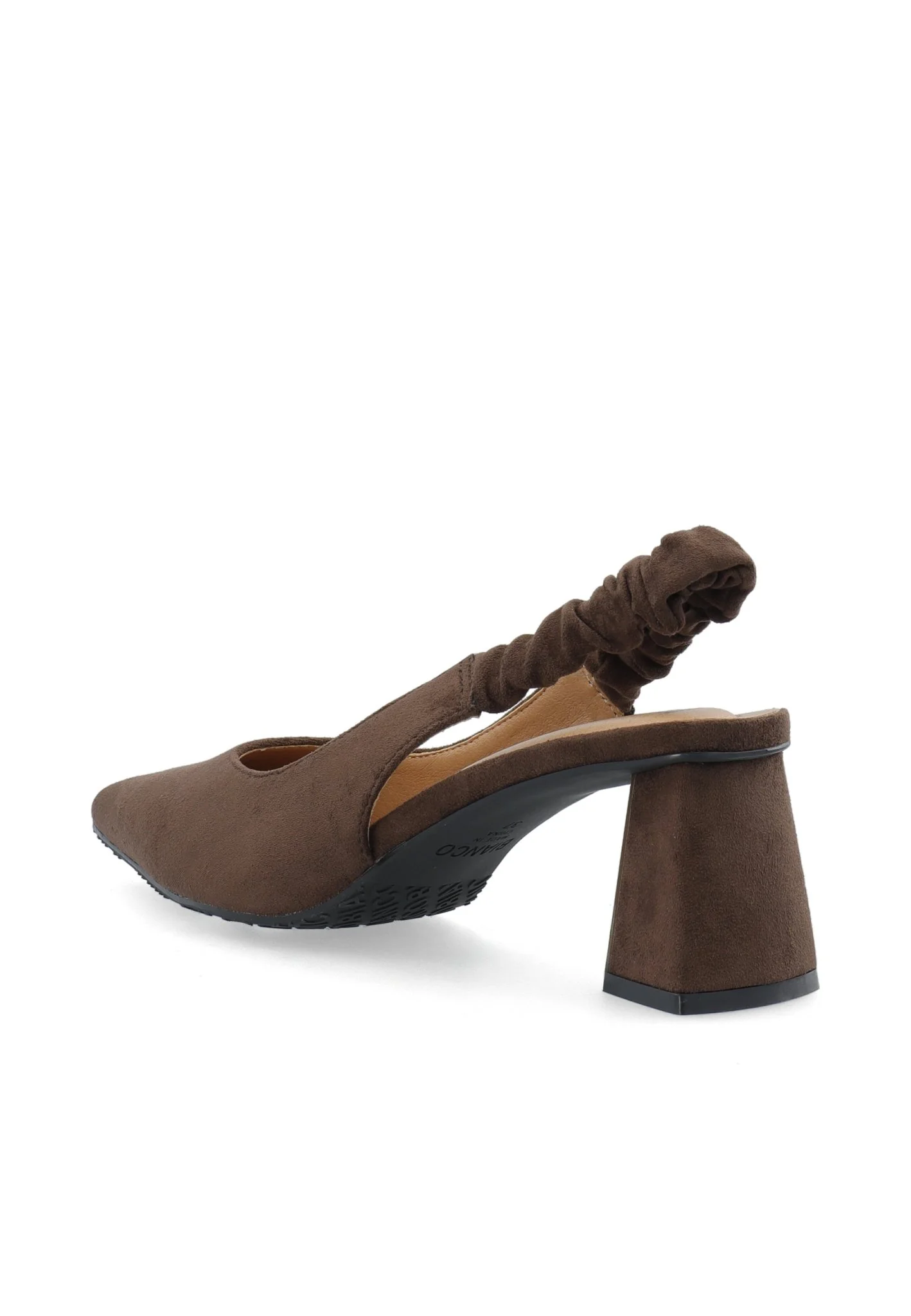 Biamaralyn Scrunchie Slingback Faux Suede Brown - Image 3