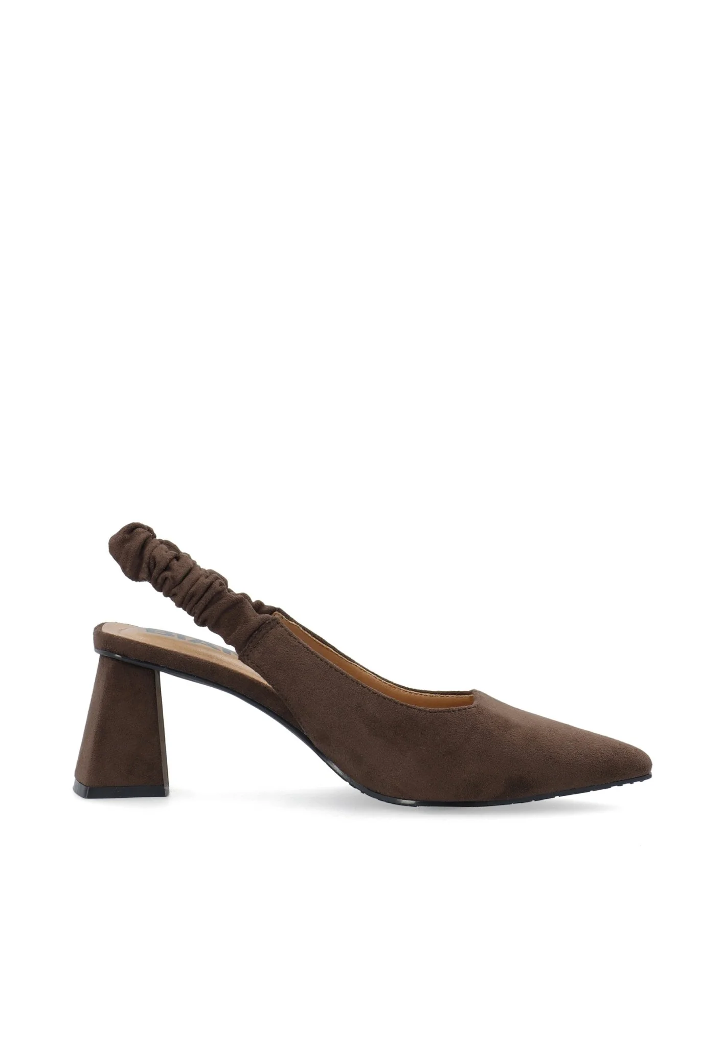 Biamaralyn Scrunchie Slingback Faux Suede Brown - Image 4