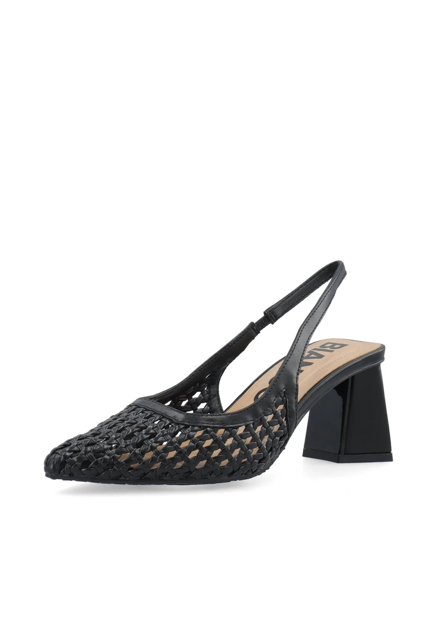 Biamaralyn Slingback Weaved Faux Leather Black - Image 2