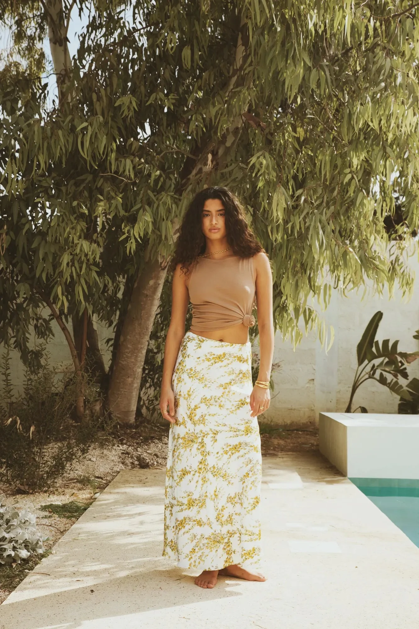 Lune Skirt Yellow Mimosa Print - Image 3