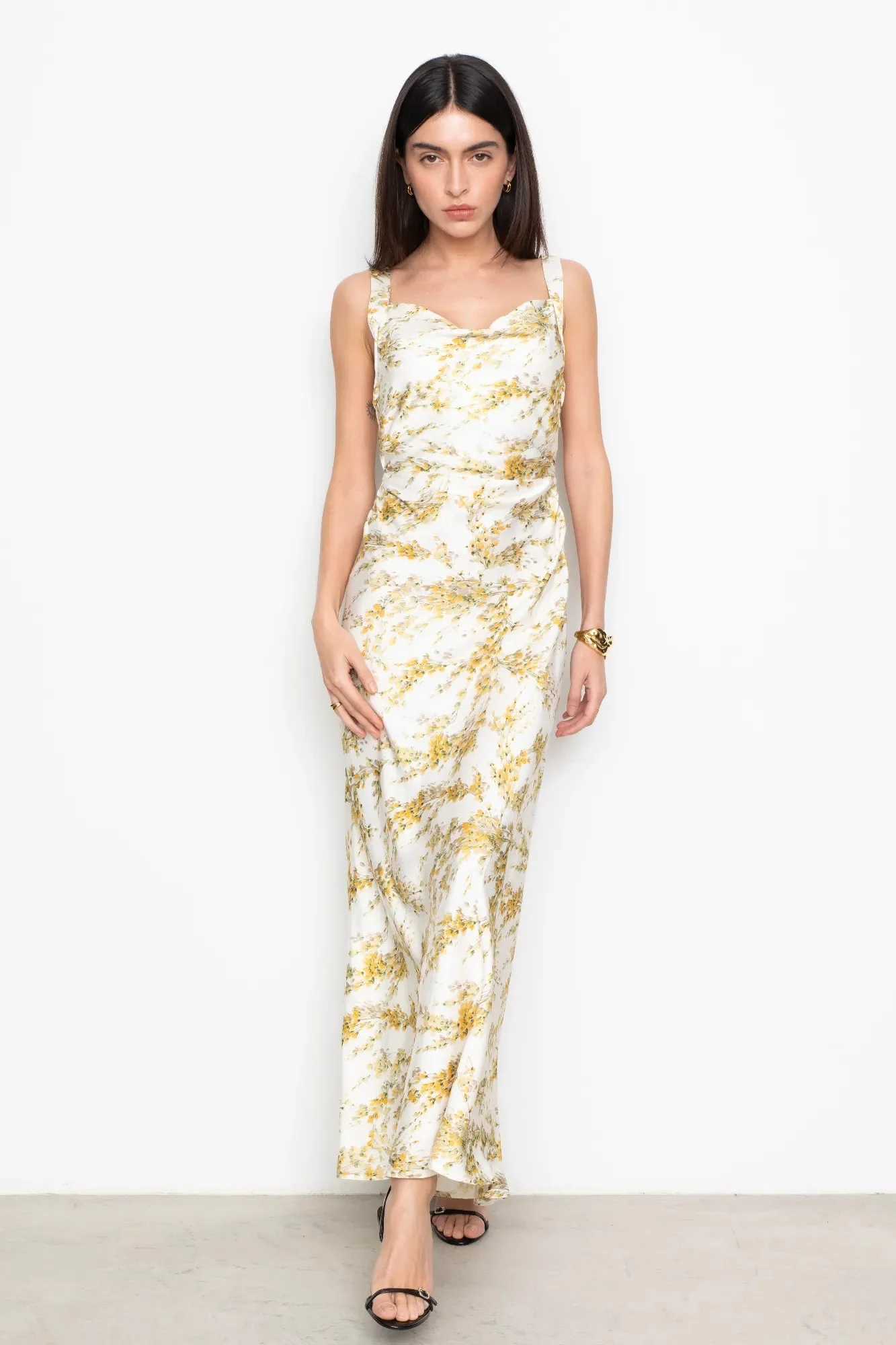 Anna Dress Yellow Mimosa Print - Image 2