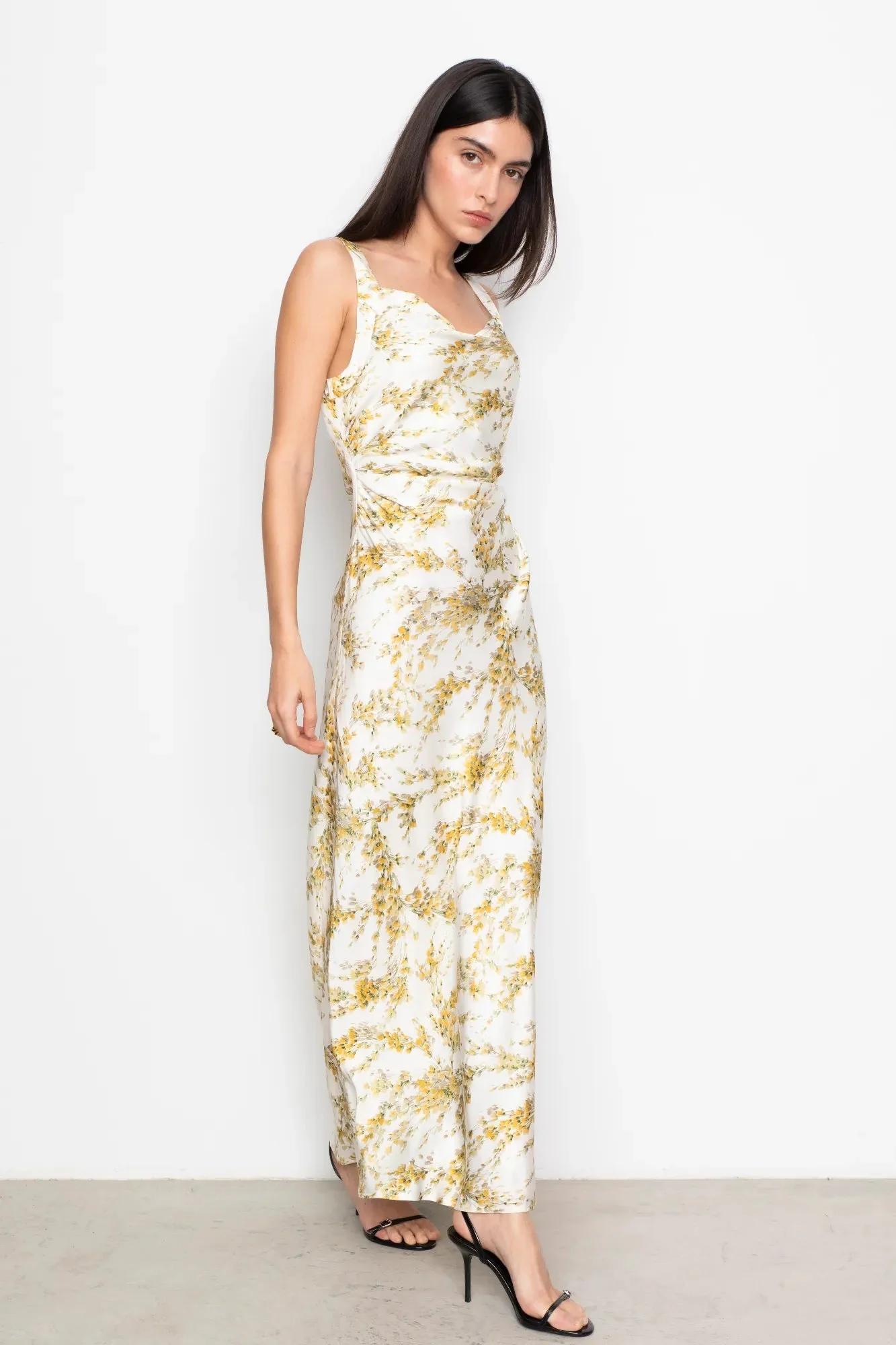 Anna Dress Yellow Mimosa Print - Image 3