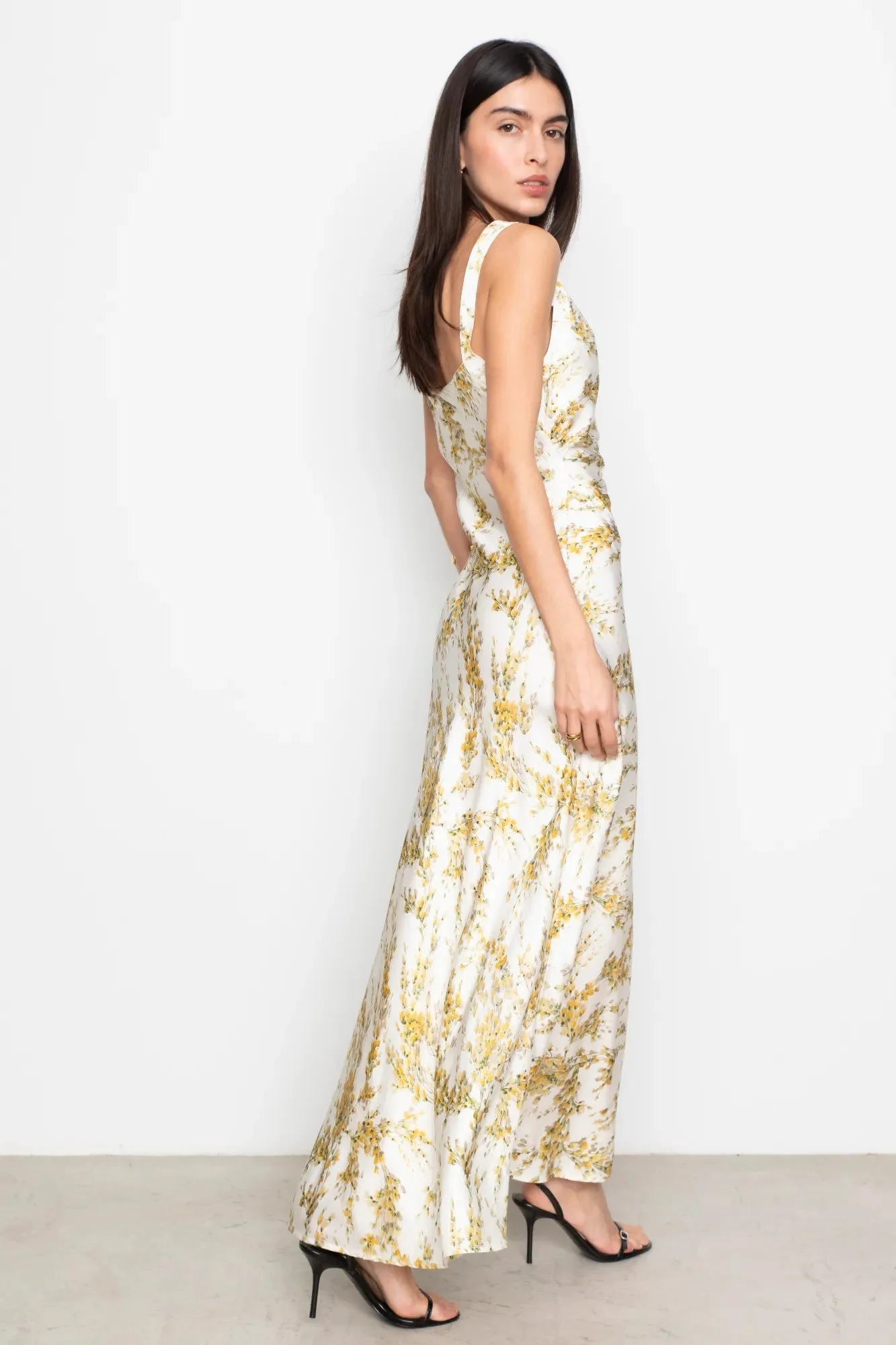 Anna Dress Yellow Mimosa Print - Image 4