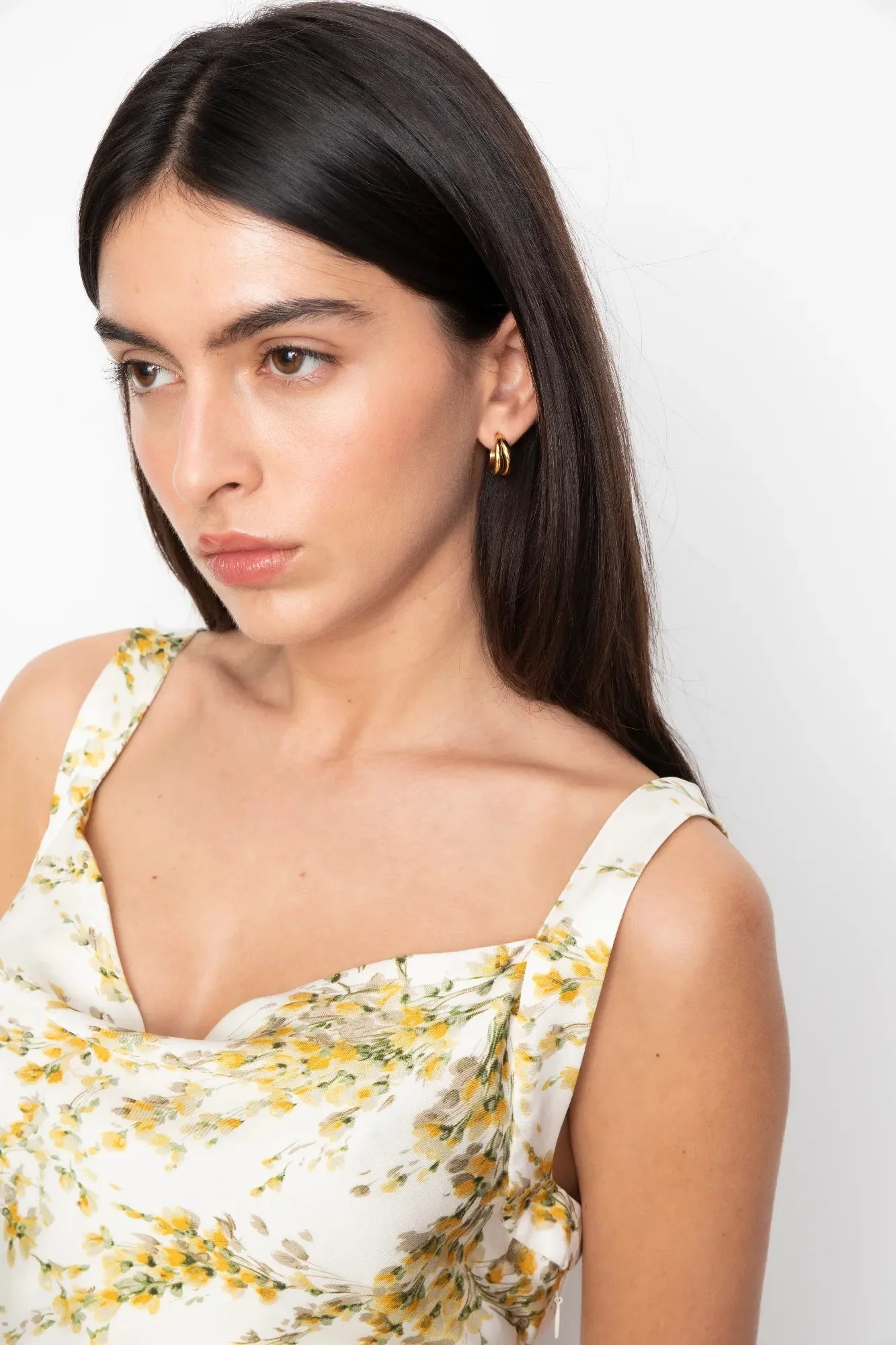 Anna Dress Yellow Mimosa Print - Image 5