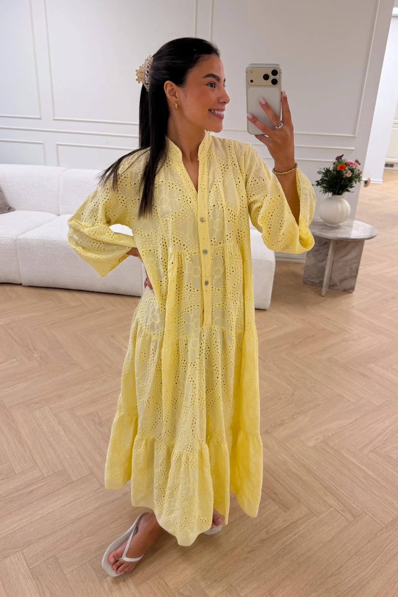 Mila Embroidery Dress Yellow