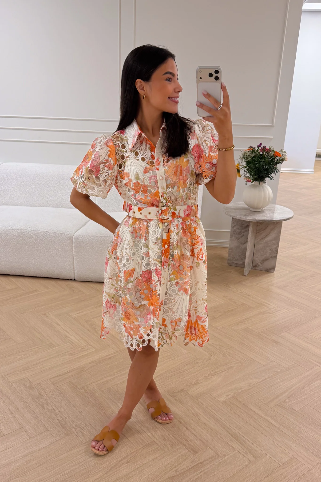 Aude Mini Dress Orange - Image 3