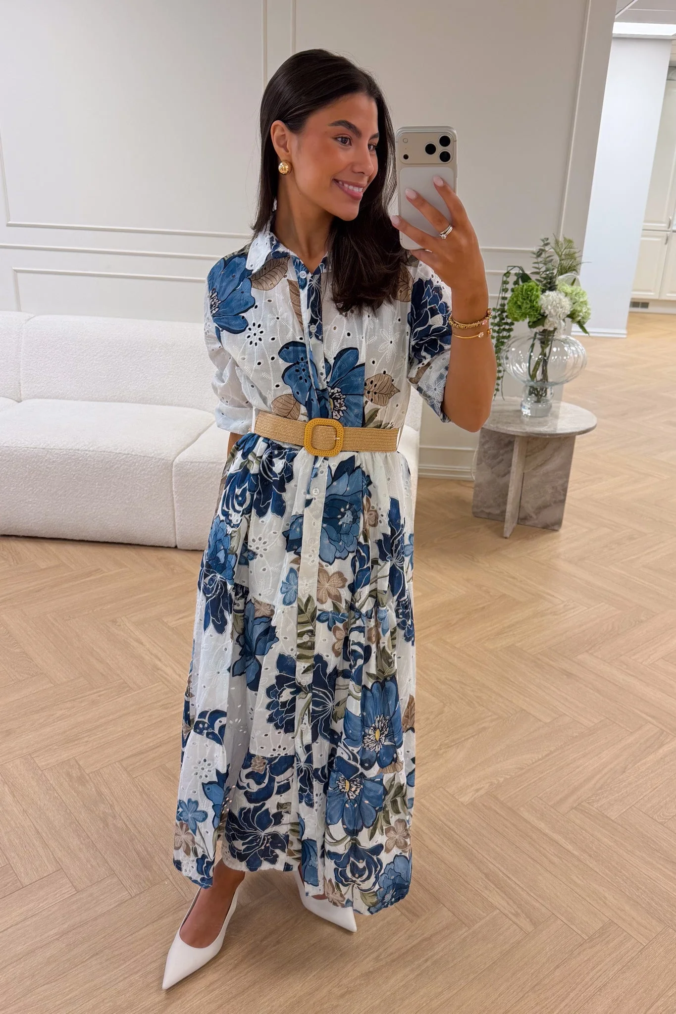 Eira Midi Dress Marine Flower