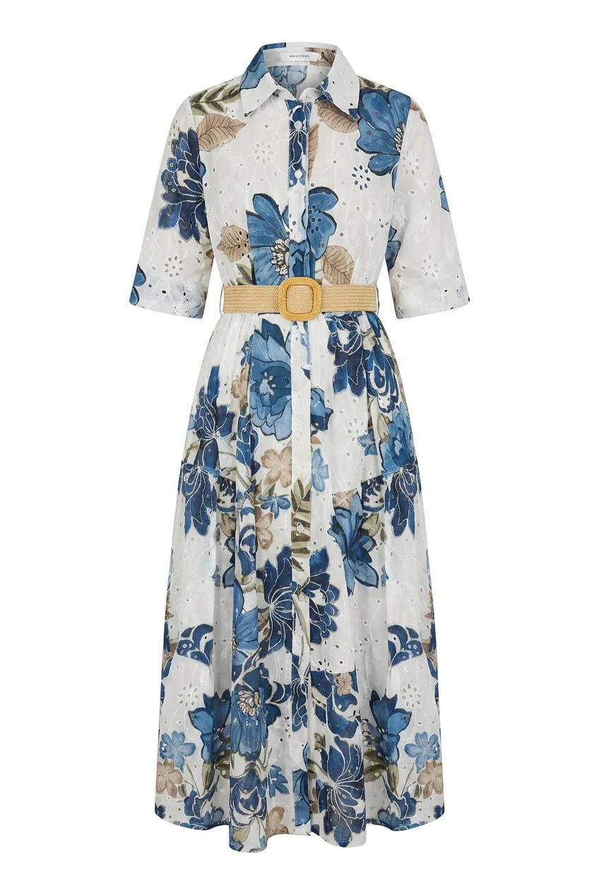 Eira Midi Dress Marine Flower - Image 2
