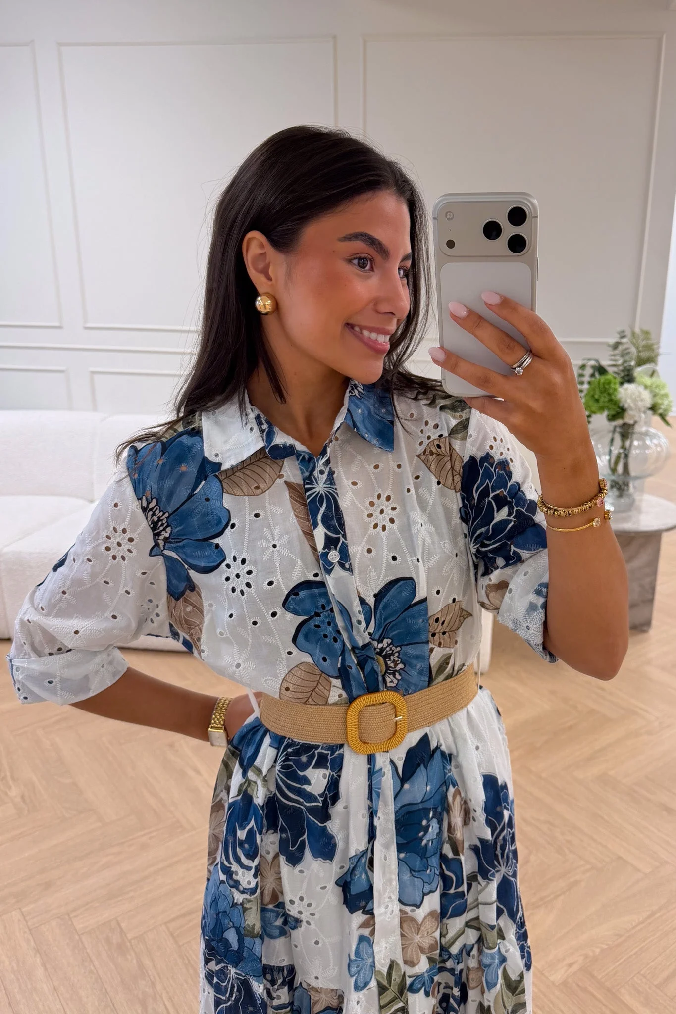 Eira Midi Dress Marine Flower - Image 5