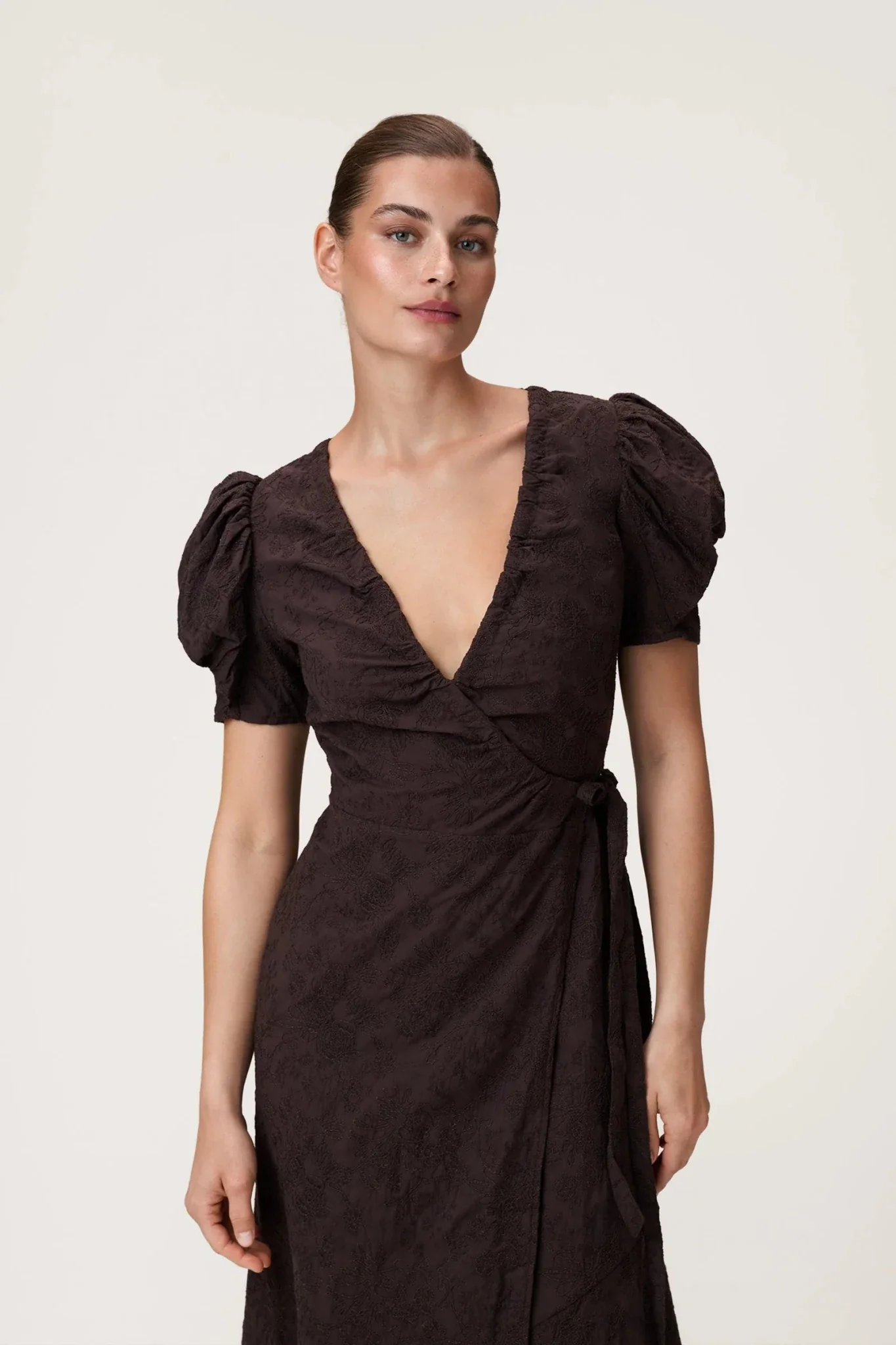 Ferrone Midi Dress Espresso Embroidery - Image 2