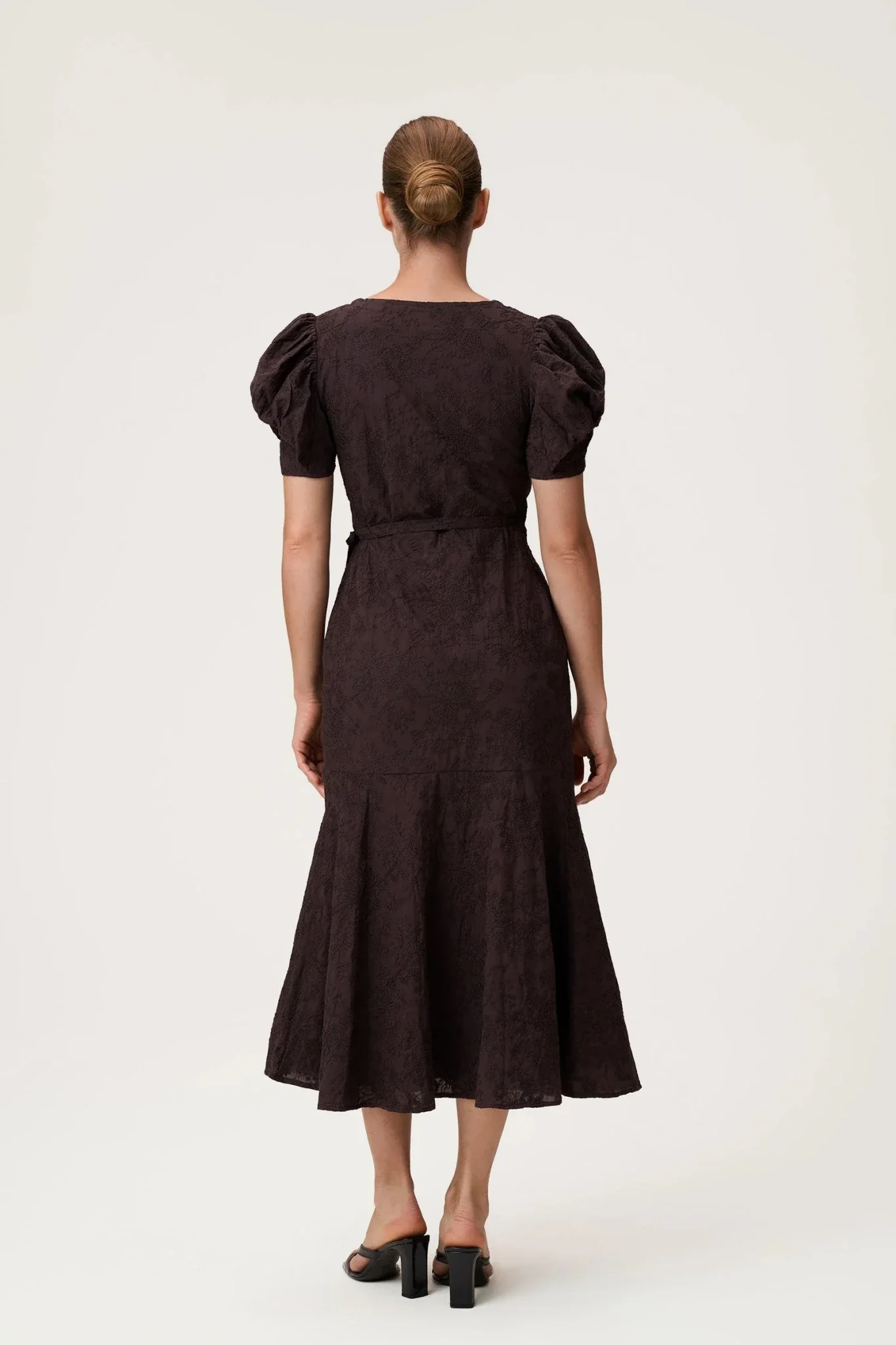 Ferrone Midi Dress Espresso Embroidery - Image 4