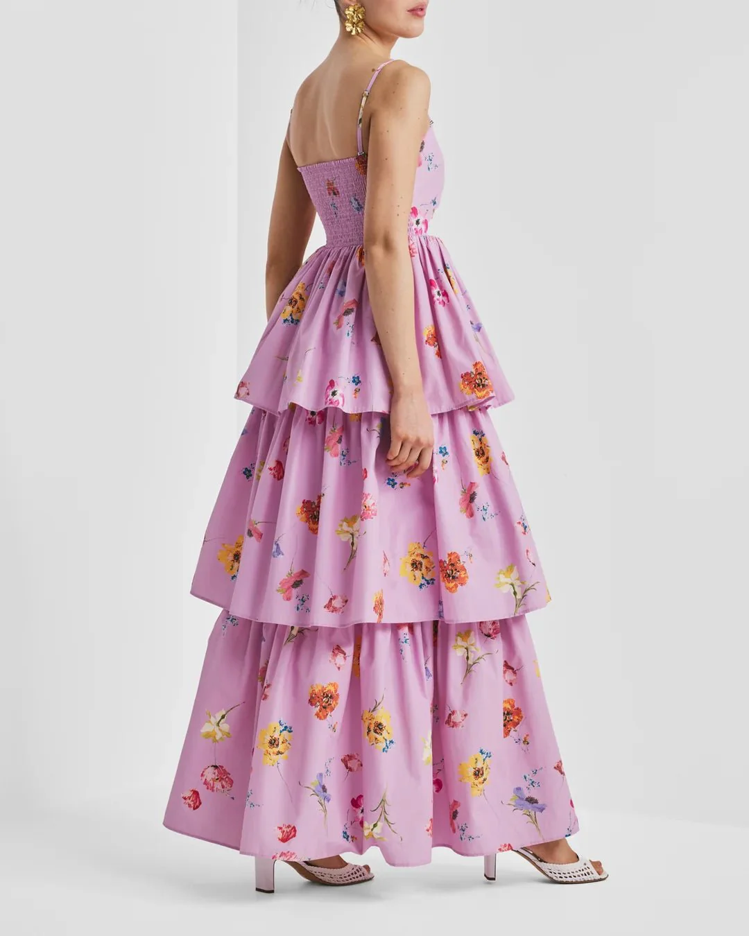 Cotton Taffeta Bandeau Dress Pink Bloom - Image 3