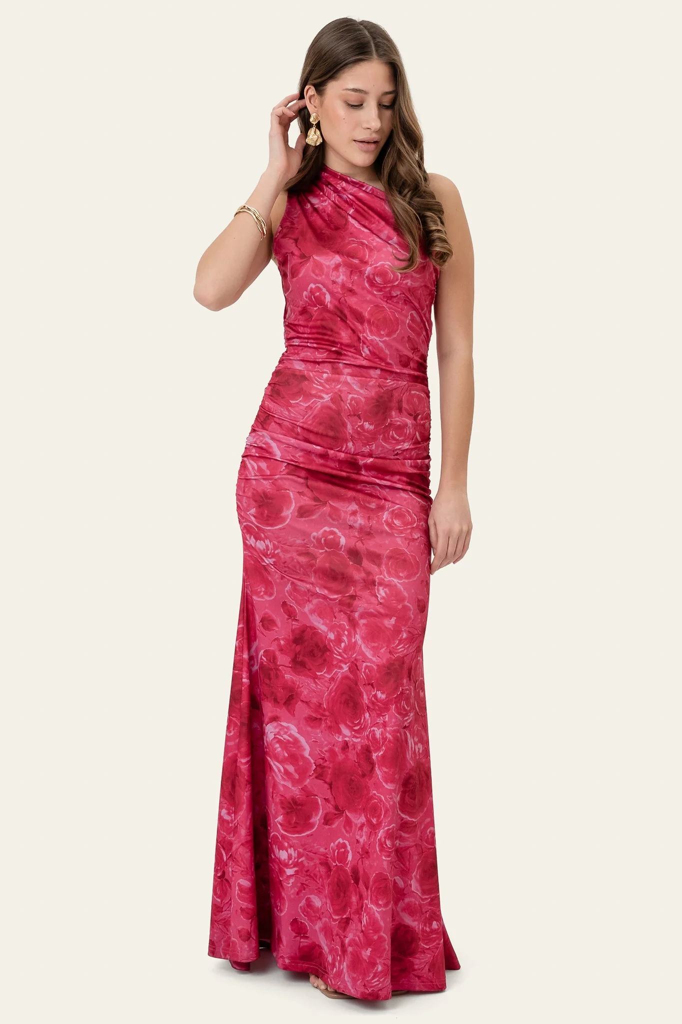 Andrea Maxi Dress Soft Rose Print - Image 4
