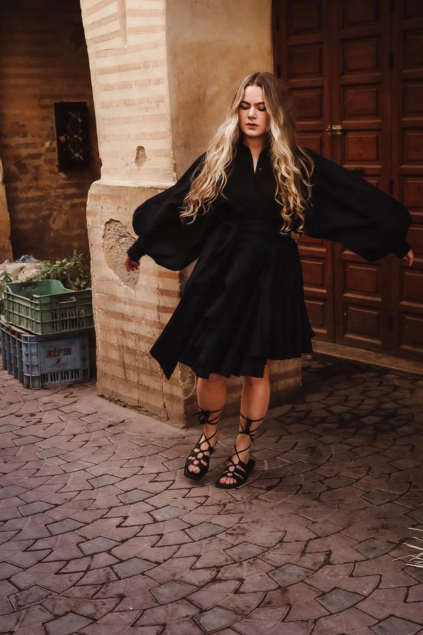 Cotton Ranch Dress Black - Image 6