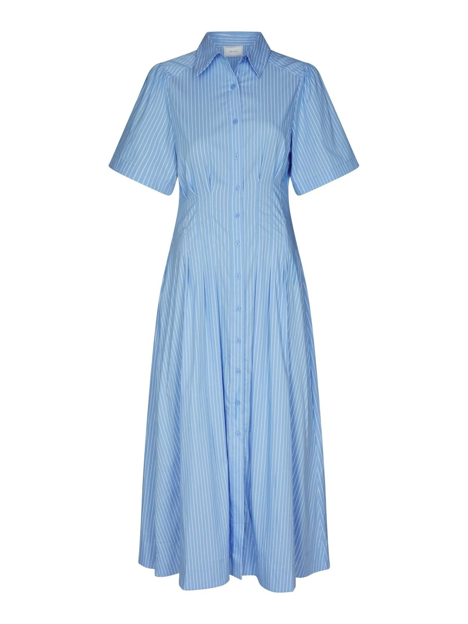 Baia Stripe Poplin Dress Light Blue
