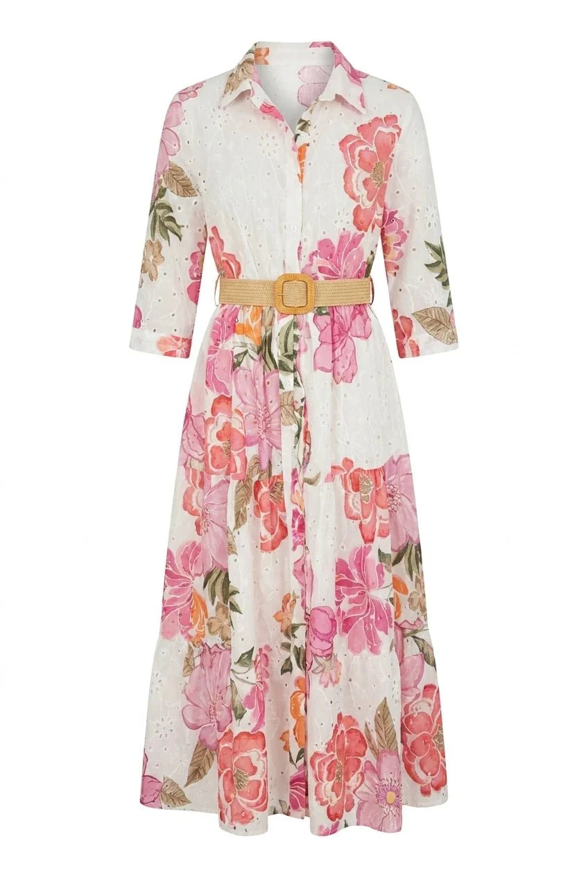 Eira Midi Dress Pink Flower - Image 2