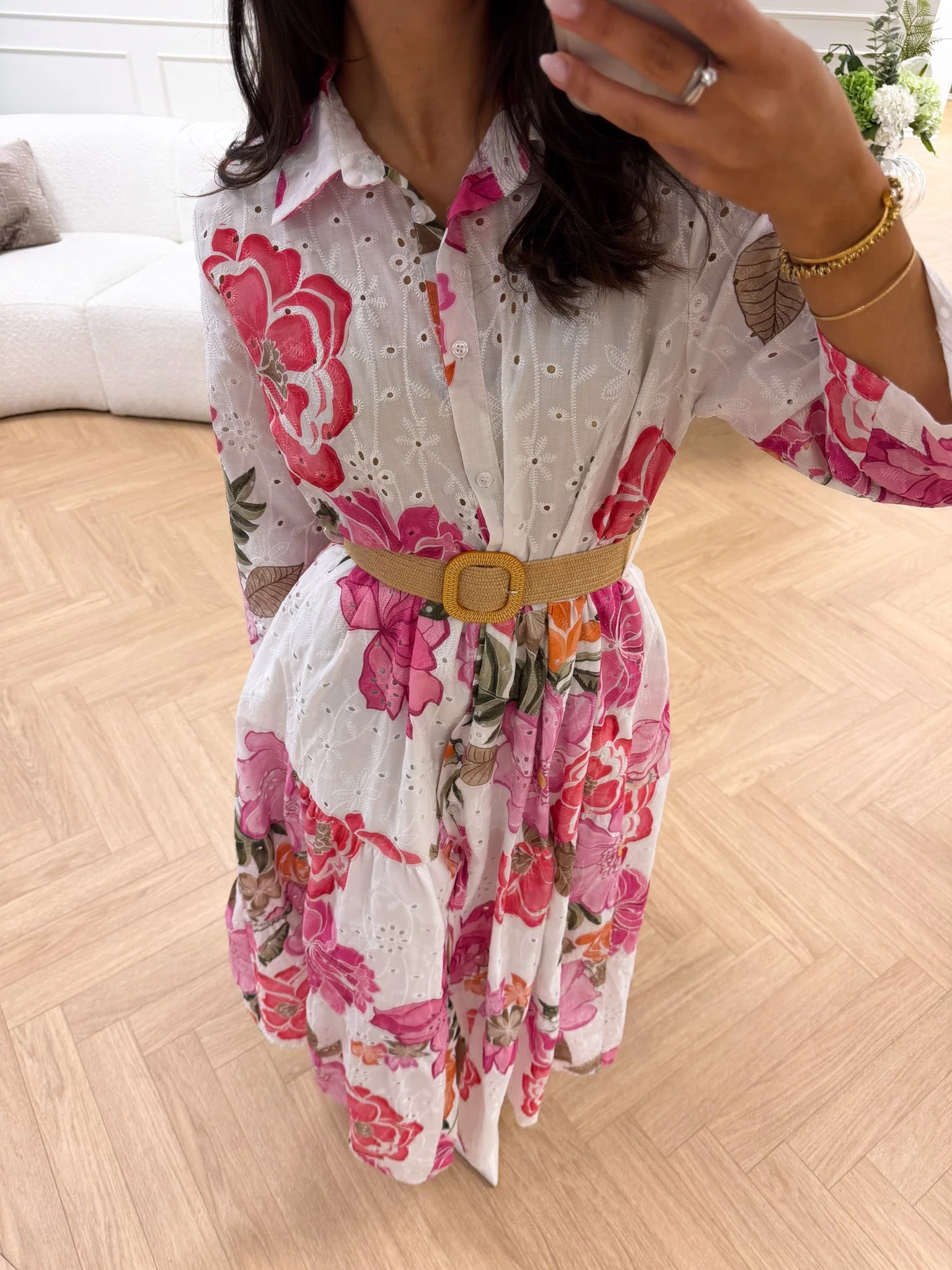 Eira Midi Dress Pink Flower - Image 8