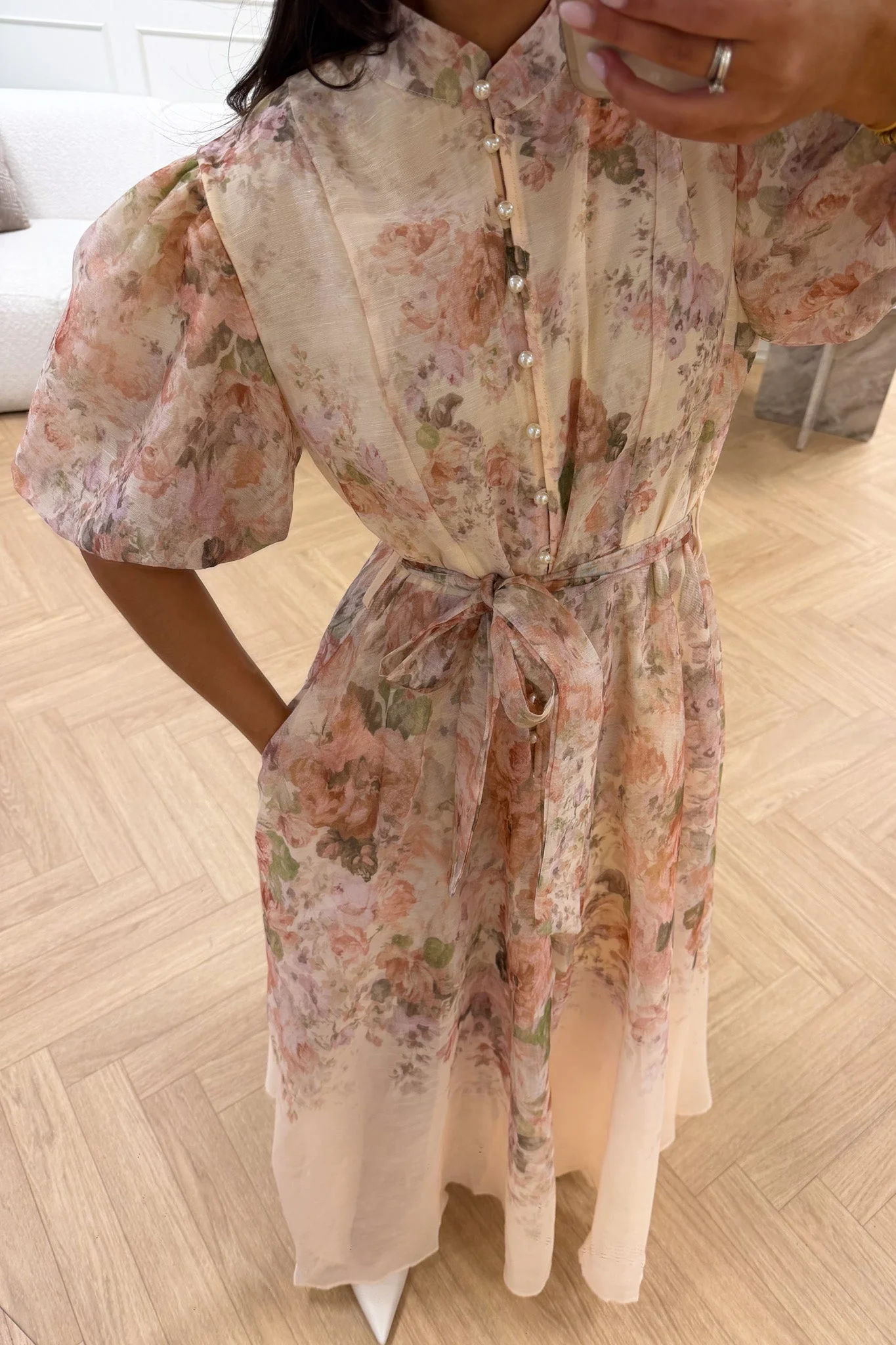 Daisy Midi Dress Beige - Image 6