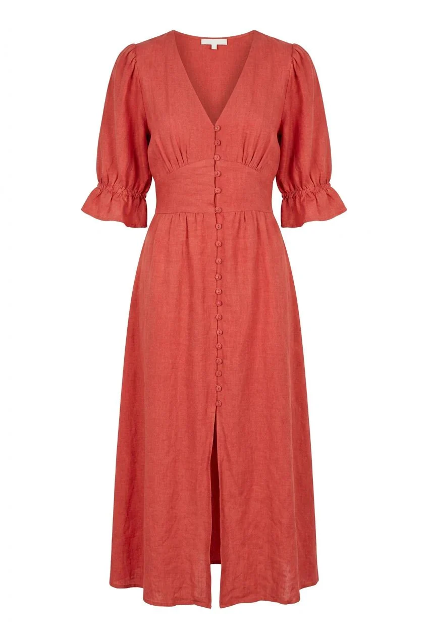 Andrea Dress Candid Apple Linen