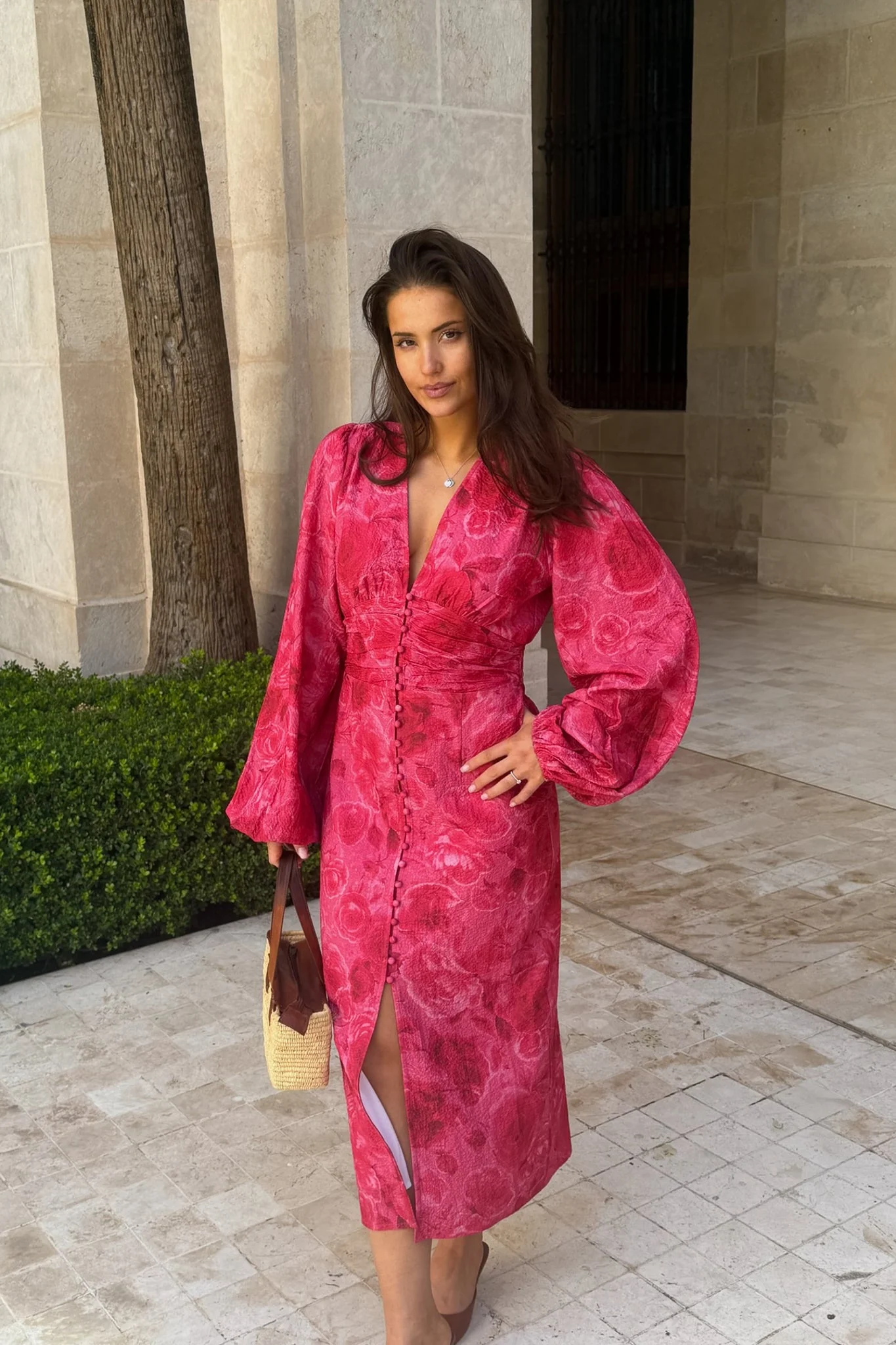 Ada Long Dress Soft Rose Print