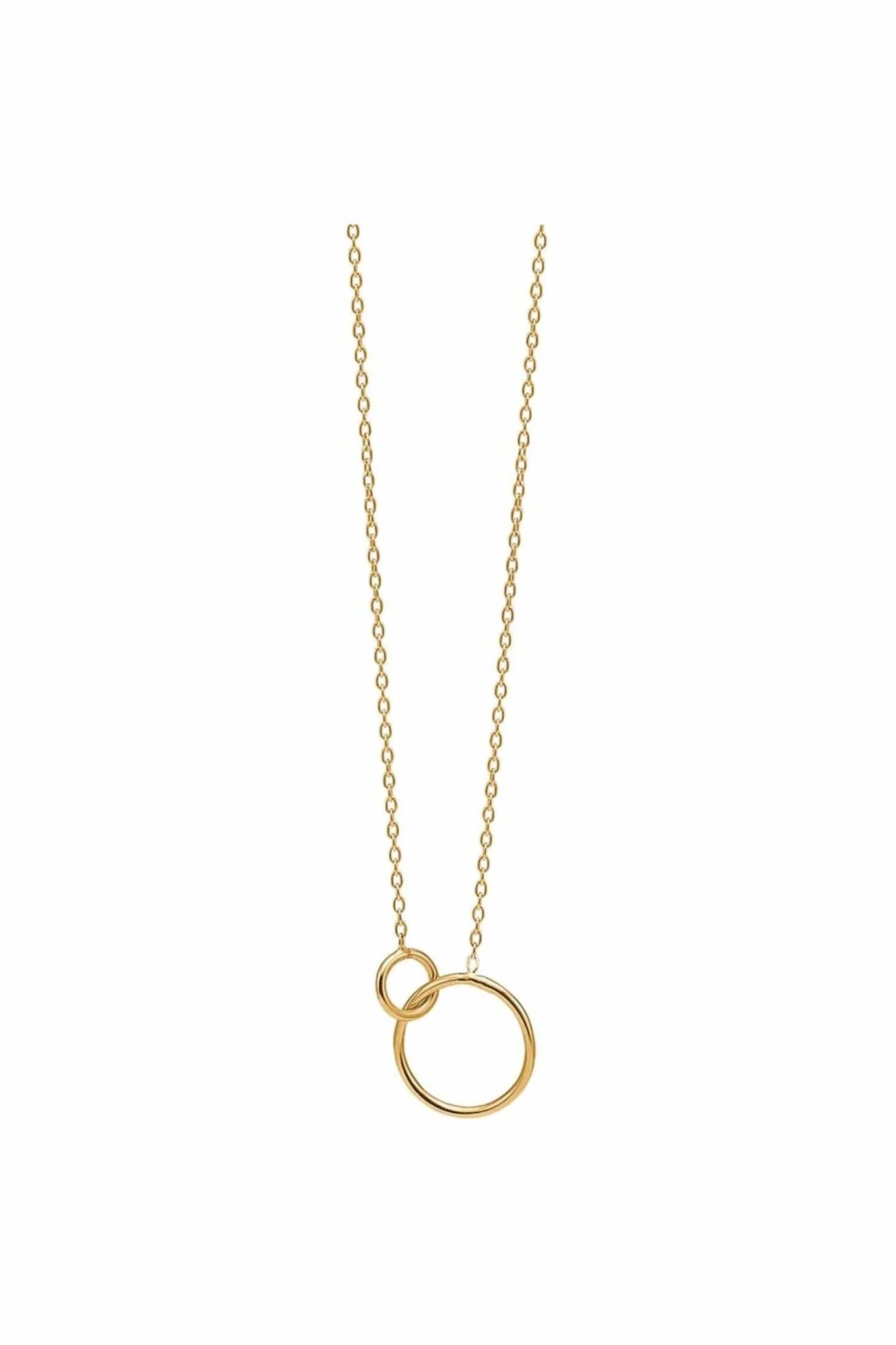 Double Circle Necklace Gold