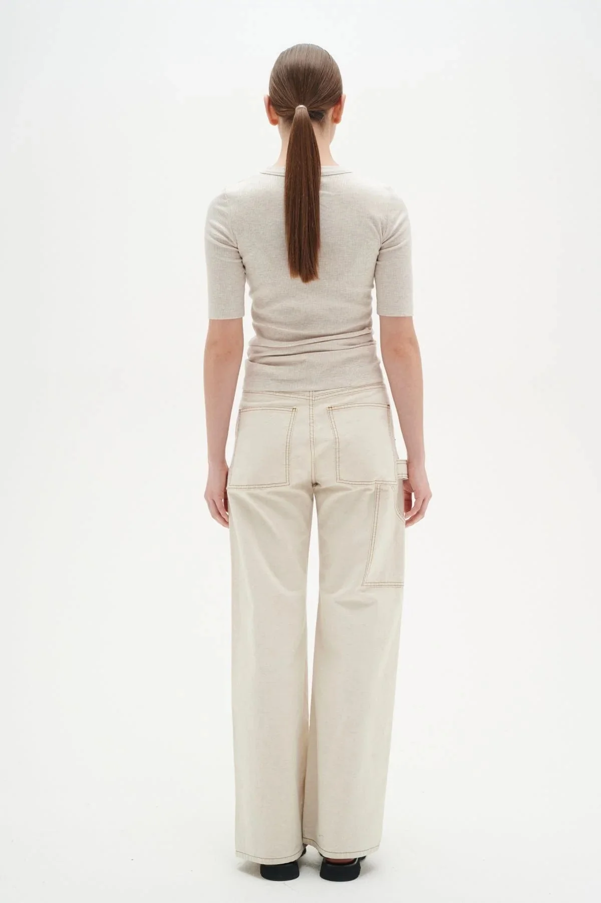 Dagnaiw Melange T-Shirt - Ecru - Image 10