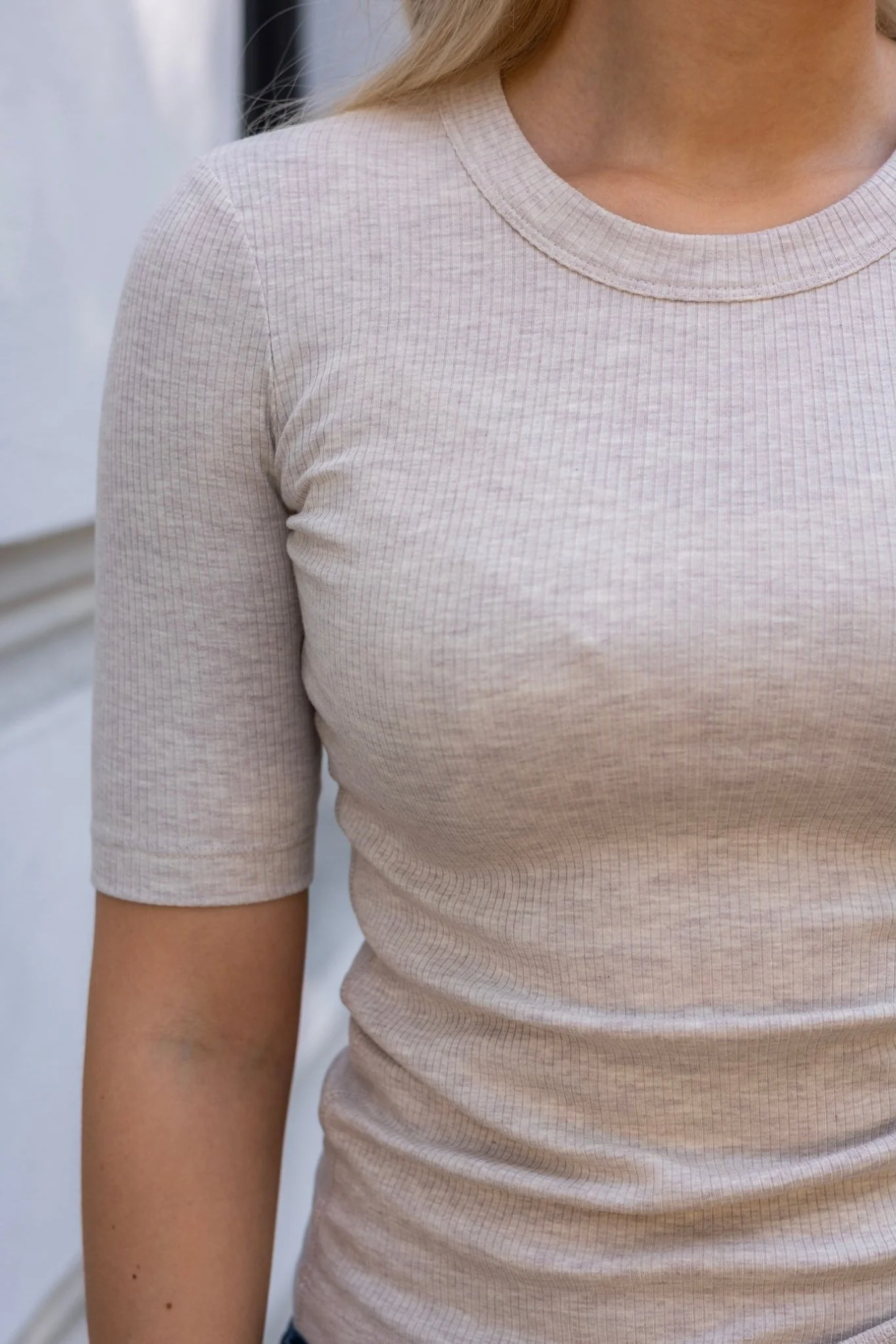 Dagnaiw Melange T-Shirt - Ecru - Image 5