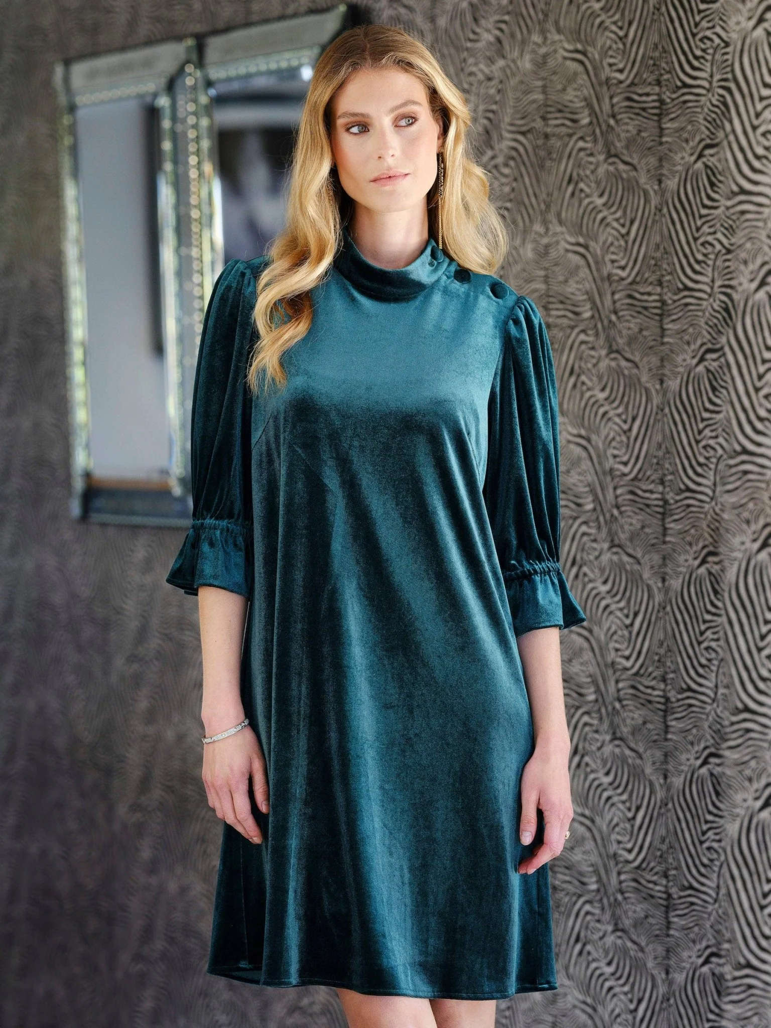 Amira Dress Bottle Green - Image 2