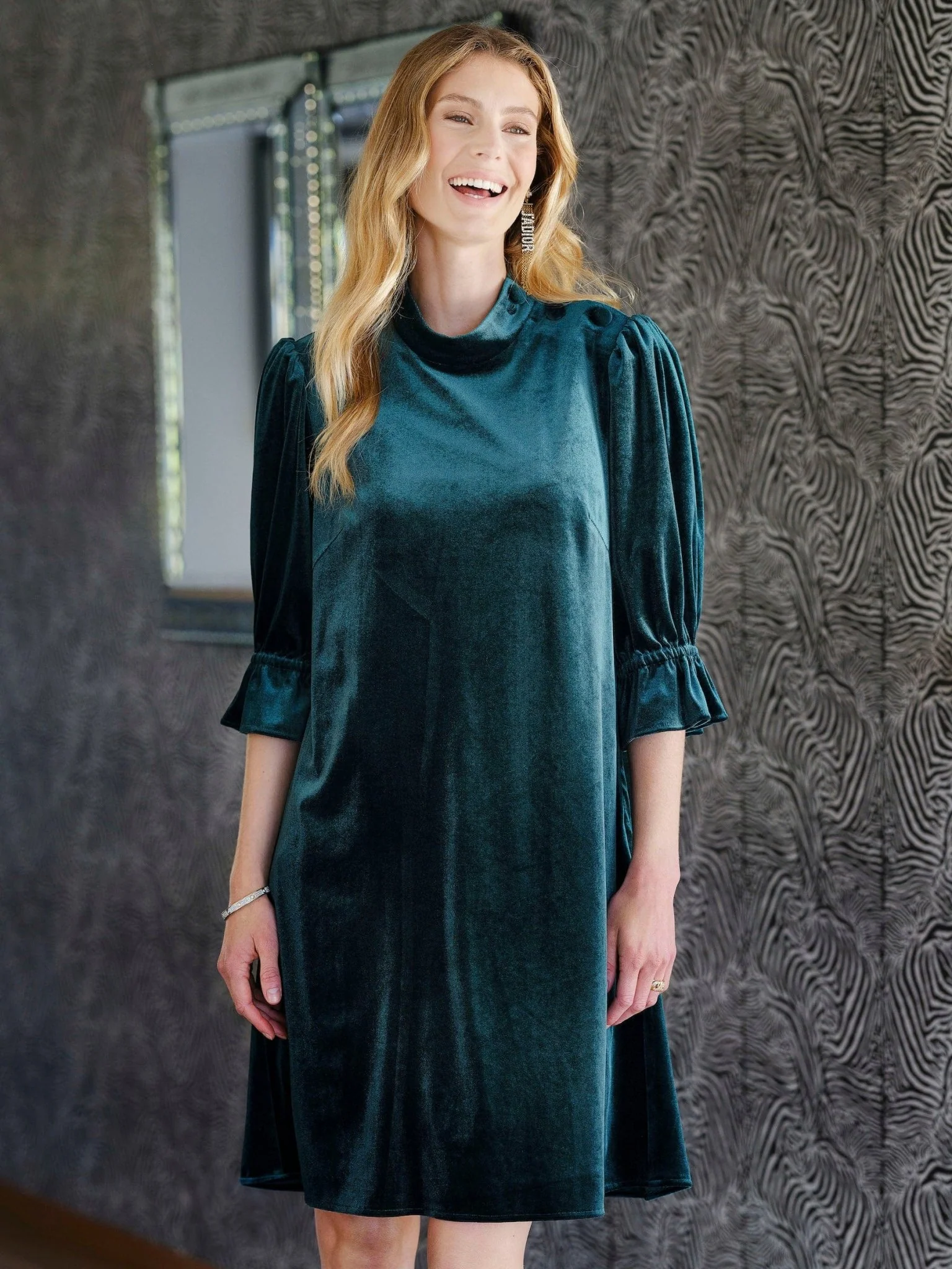 Amira Dress Bottle Green - Image 4