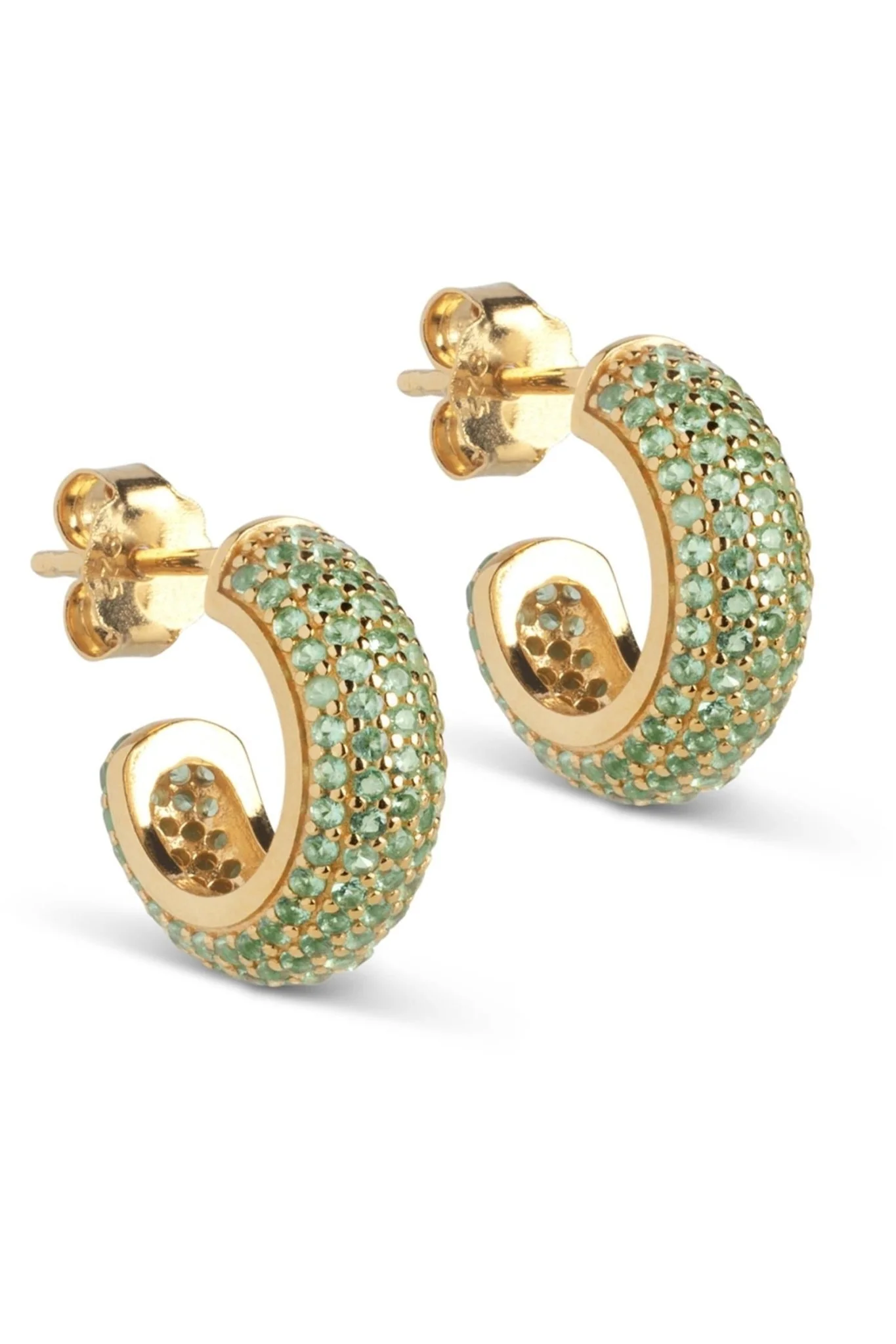 Mini Sparkling Luna Hoops Green