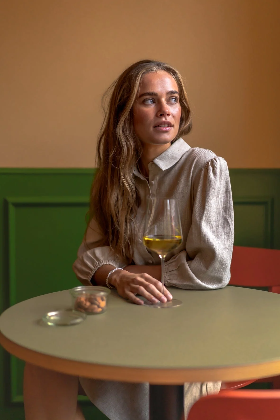Linen Dress Light Sand - Image 8
