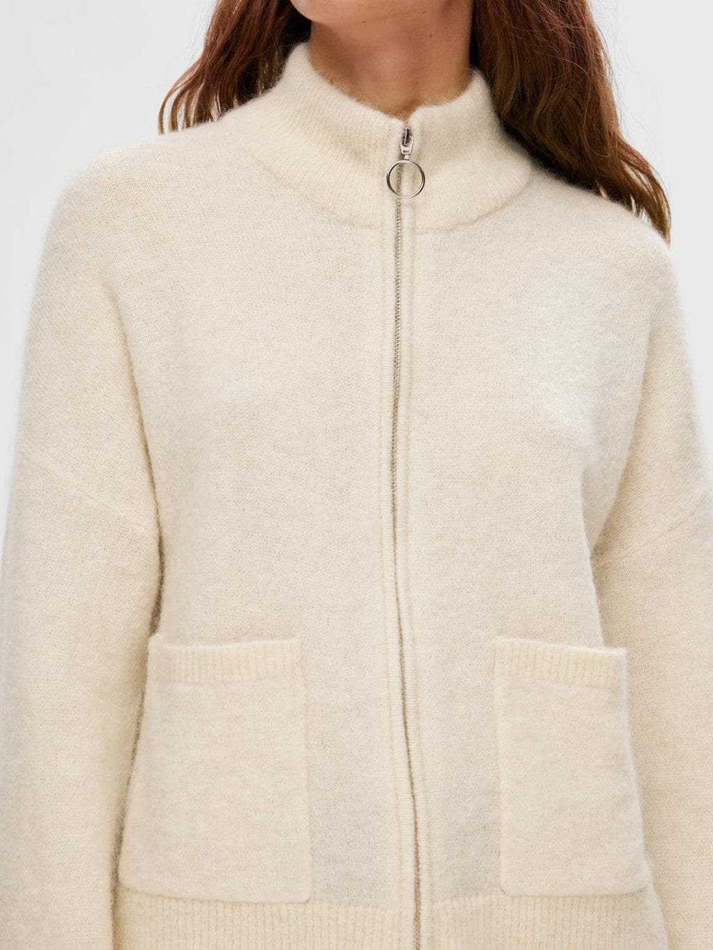 Sia Ras Ls Knit Zipper Cardigan Birch - Image 8