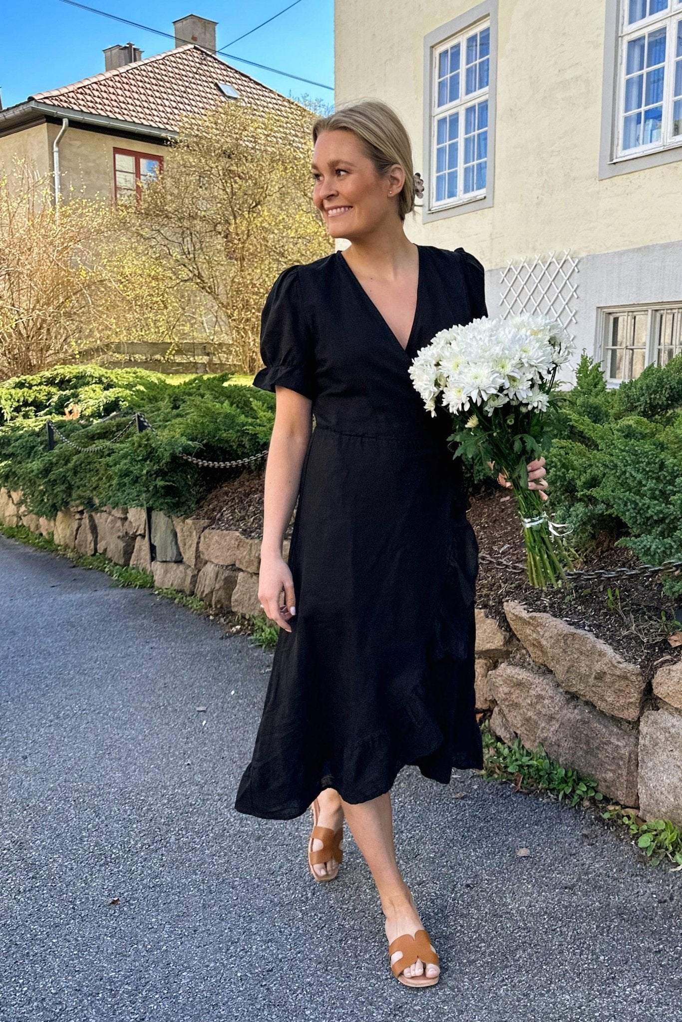 Marietta Linen Dress Black - Image 3