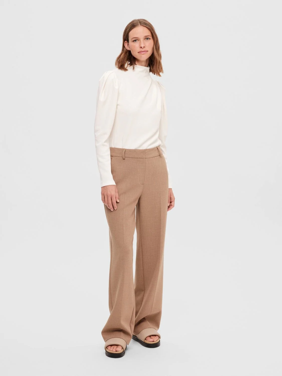 Fenja LS T-Neck Top Snow White - Image 4