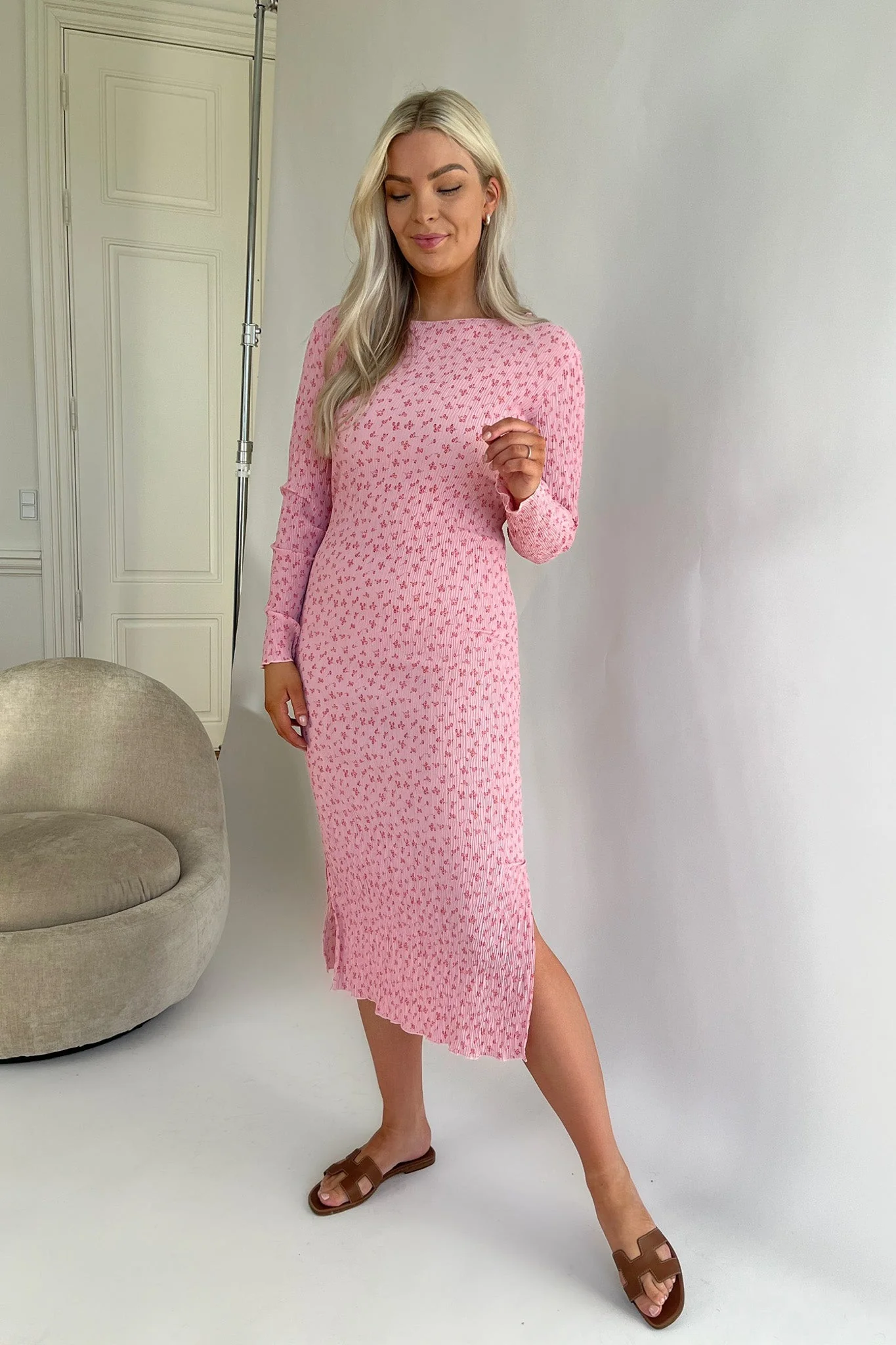 Oda Dress Pink Tiny Blossom - Image 3
