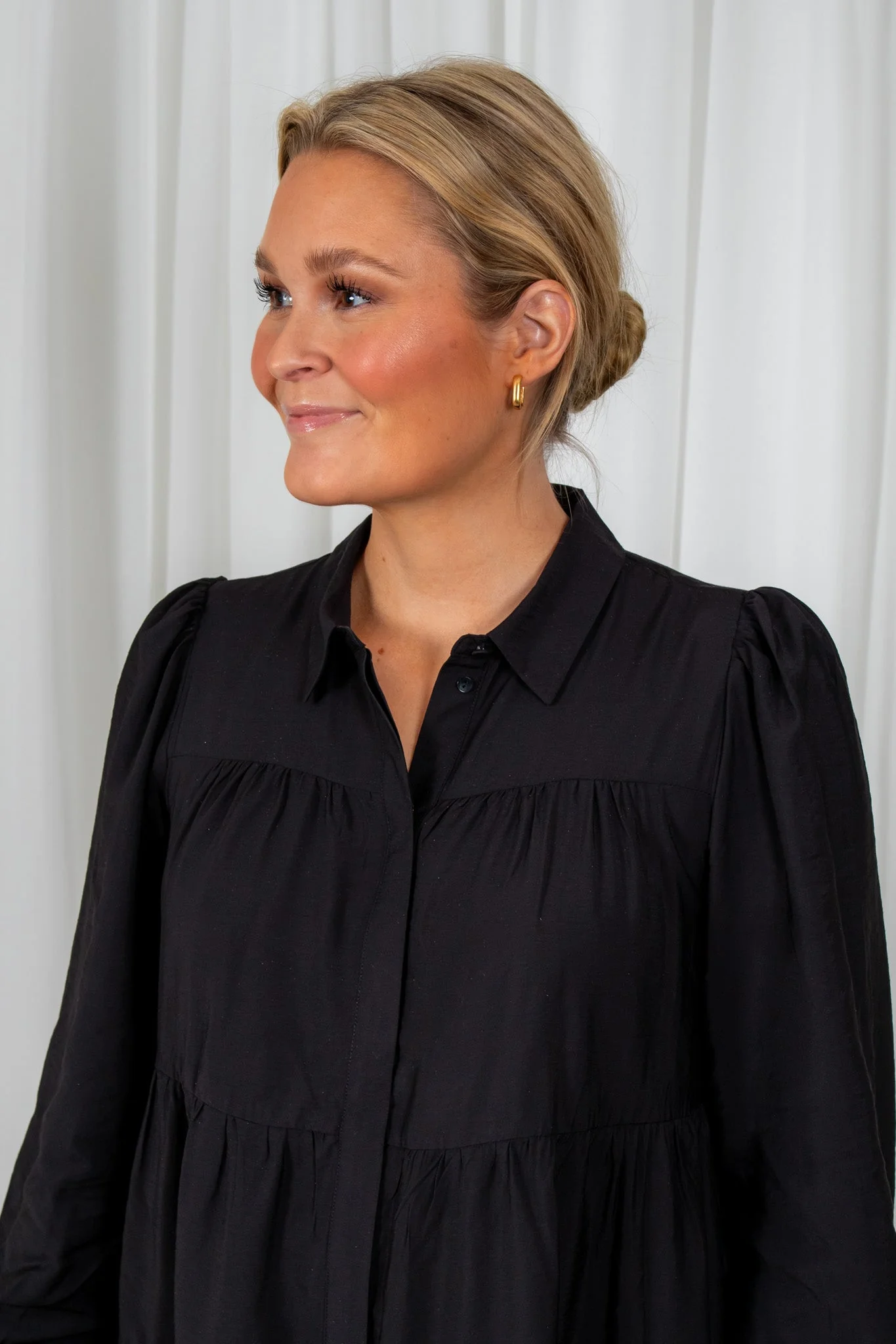 Yaspala Ls Shirt Dress Black - Image 5