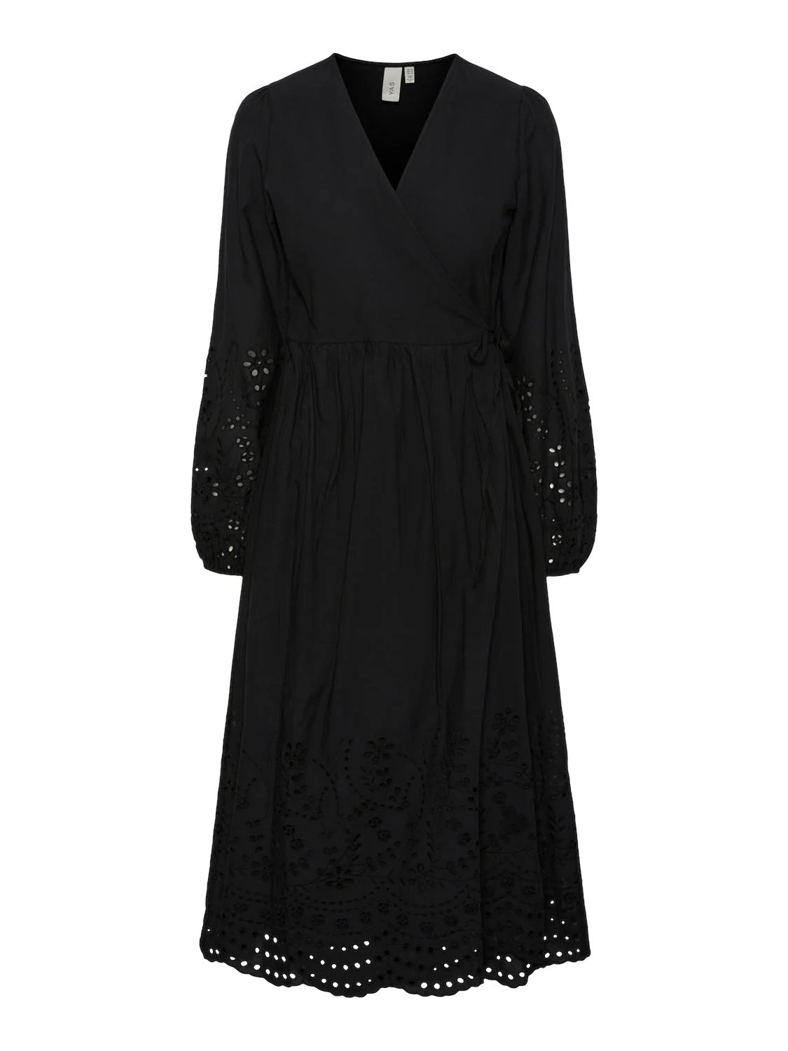 Yasluma Ls Long Wrap Dress  Black